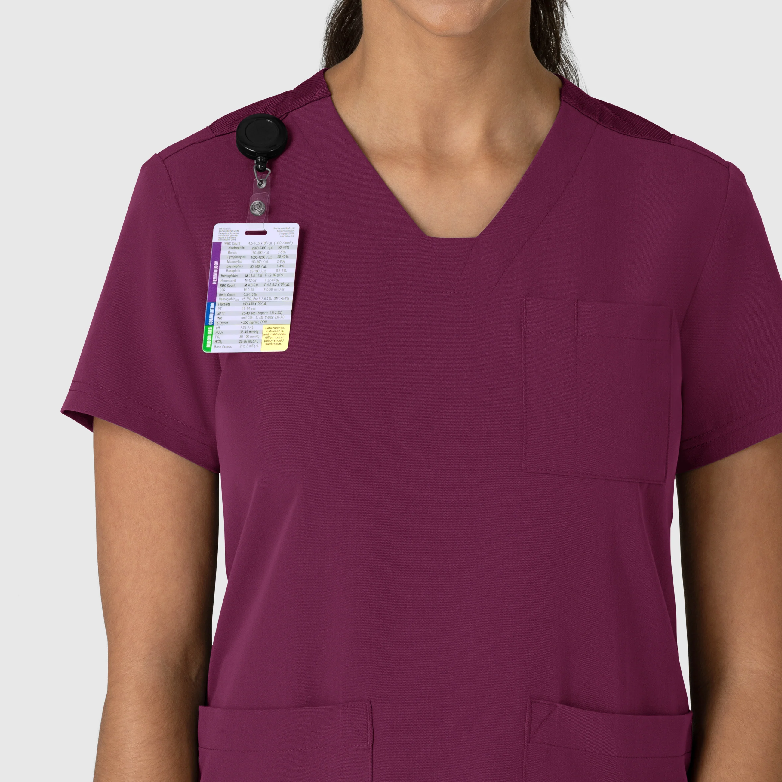 Nova Women's Flex-n-Reach V-Neck Scrub Top - Wine - Image 5