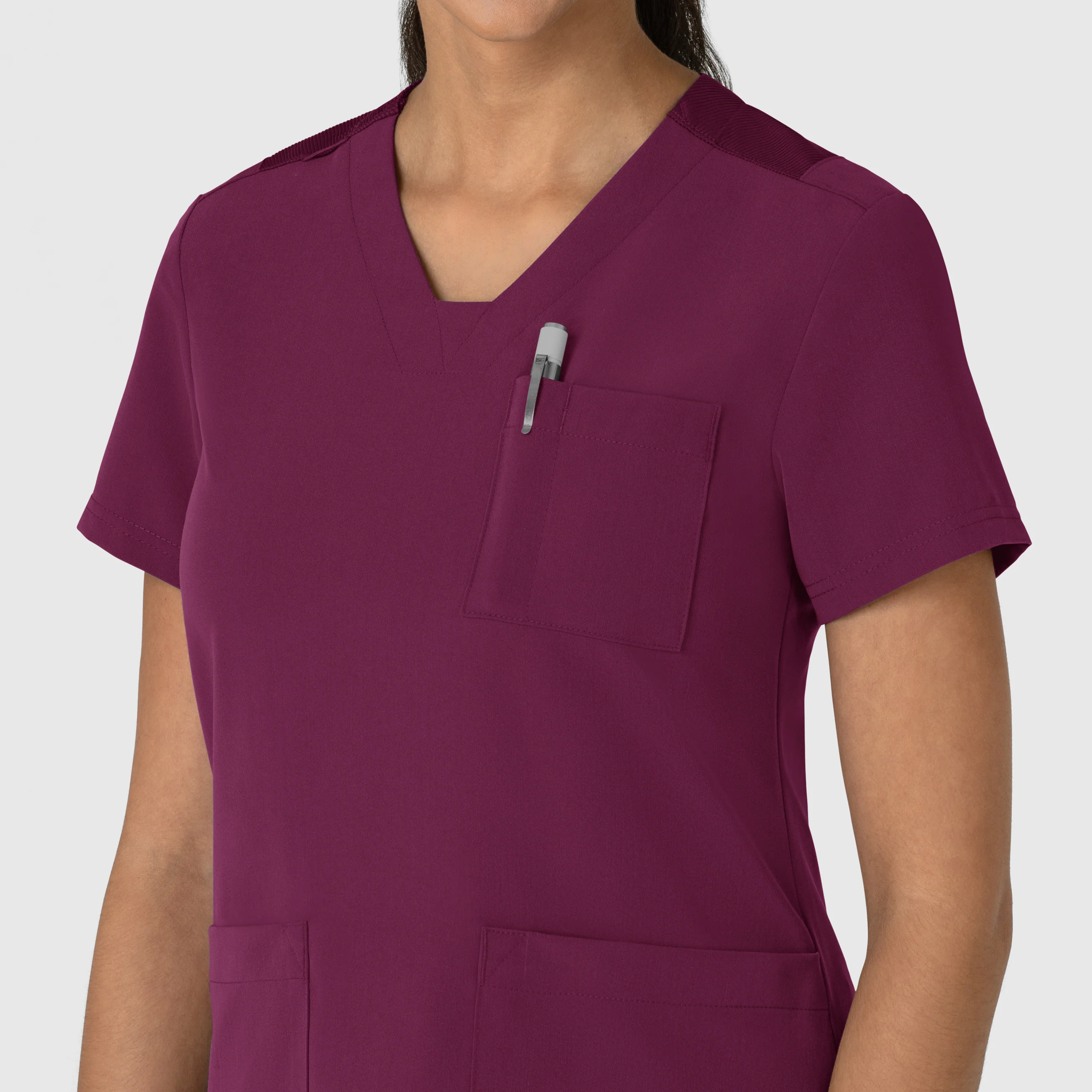 Nova Women's Flex-n-Reach V-Neck Scrub Top - Wine - Image 6