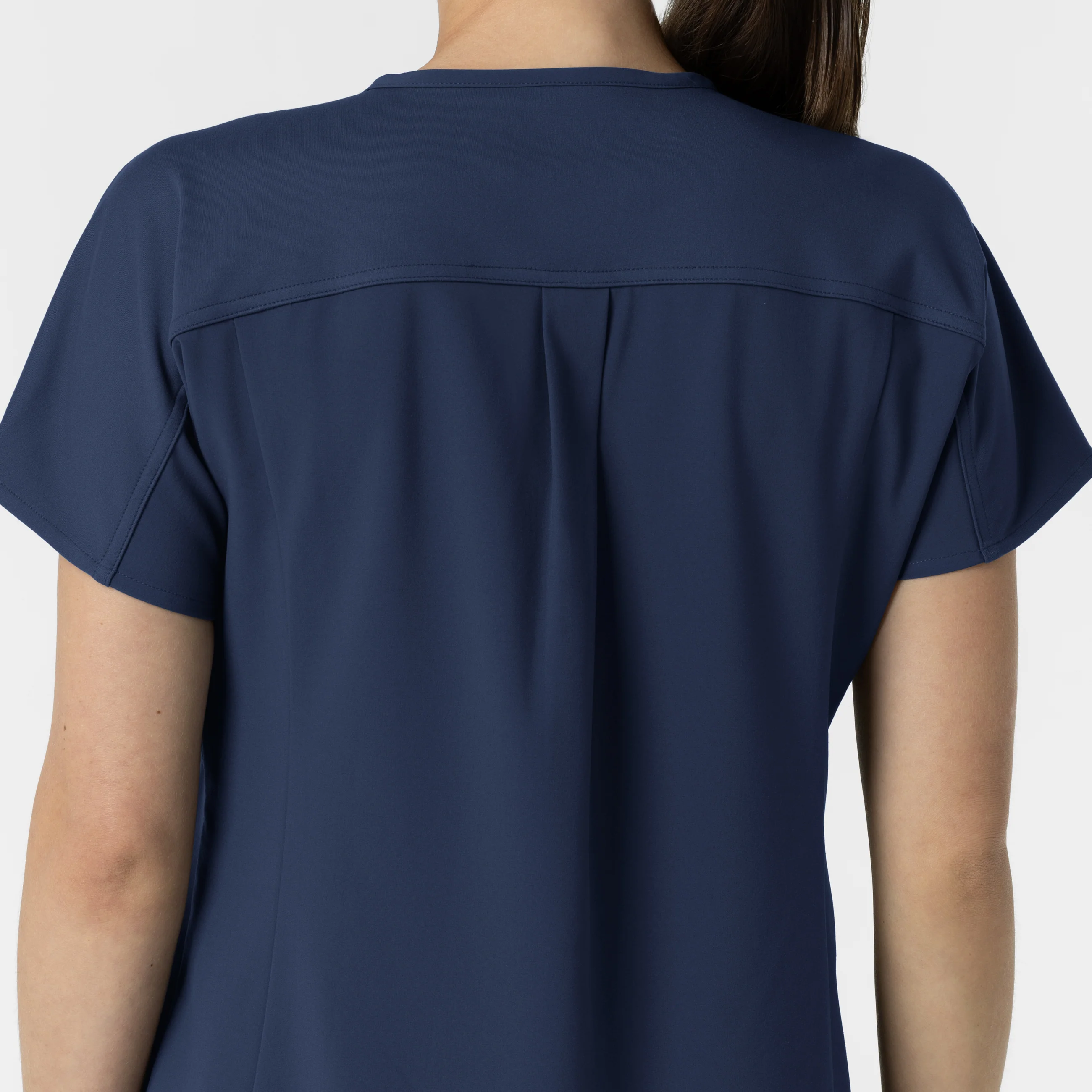 RENEW Women's V-Neck Tunic Scrub Top - Navy - Image 9