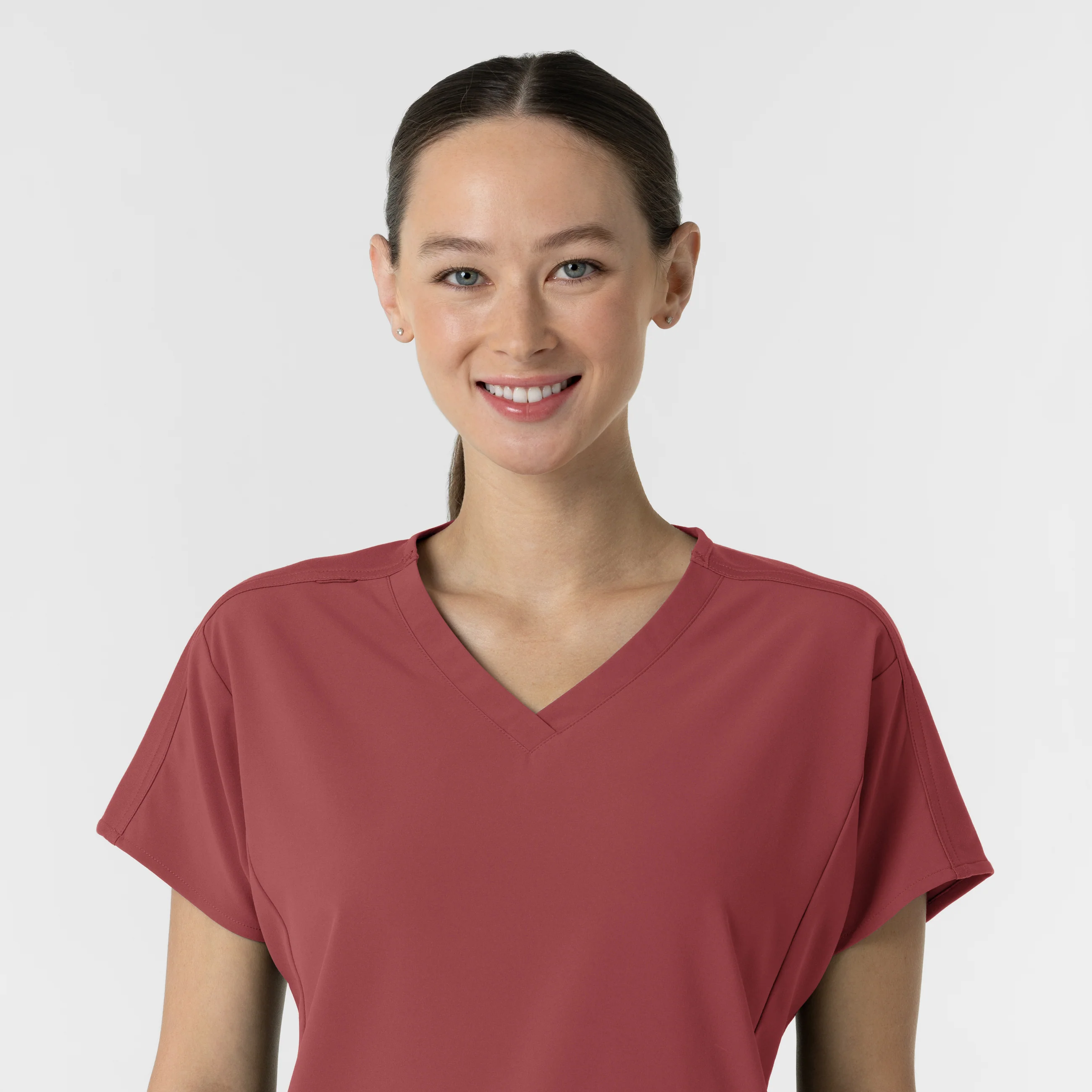 RENEW Women's V-Neck Tunic Scrub Top - Ruby - Image 5