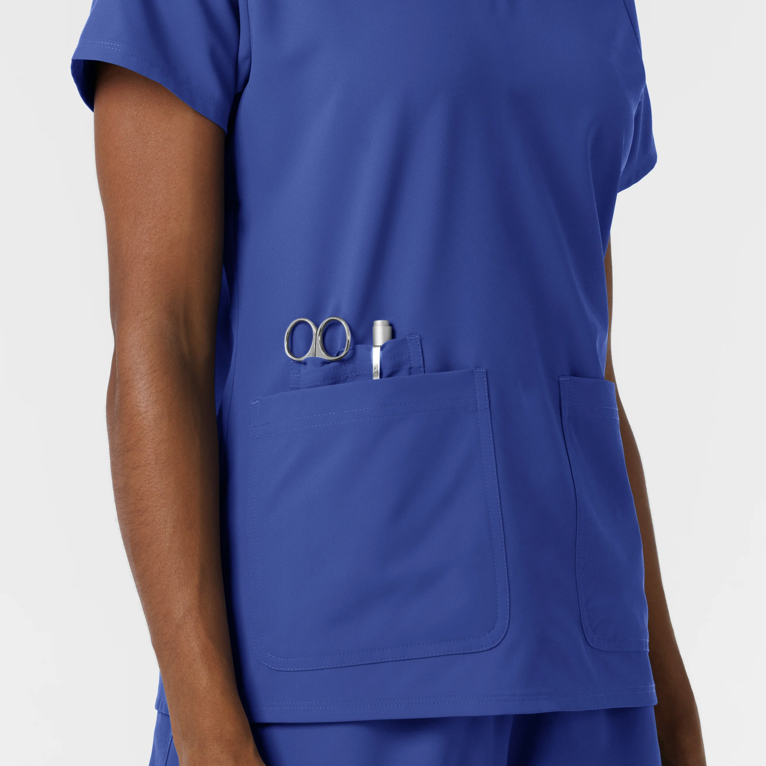 NURTUR Women's V-Neck Scrub Top - Galaxy Blue - Image 9