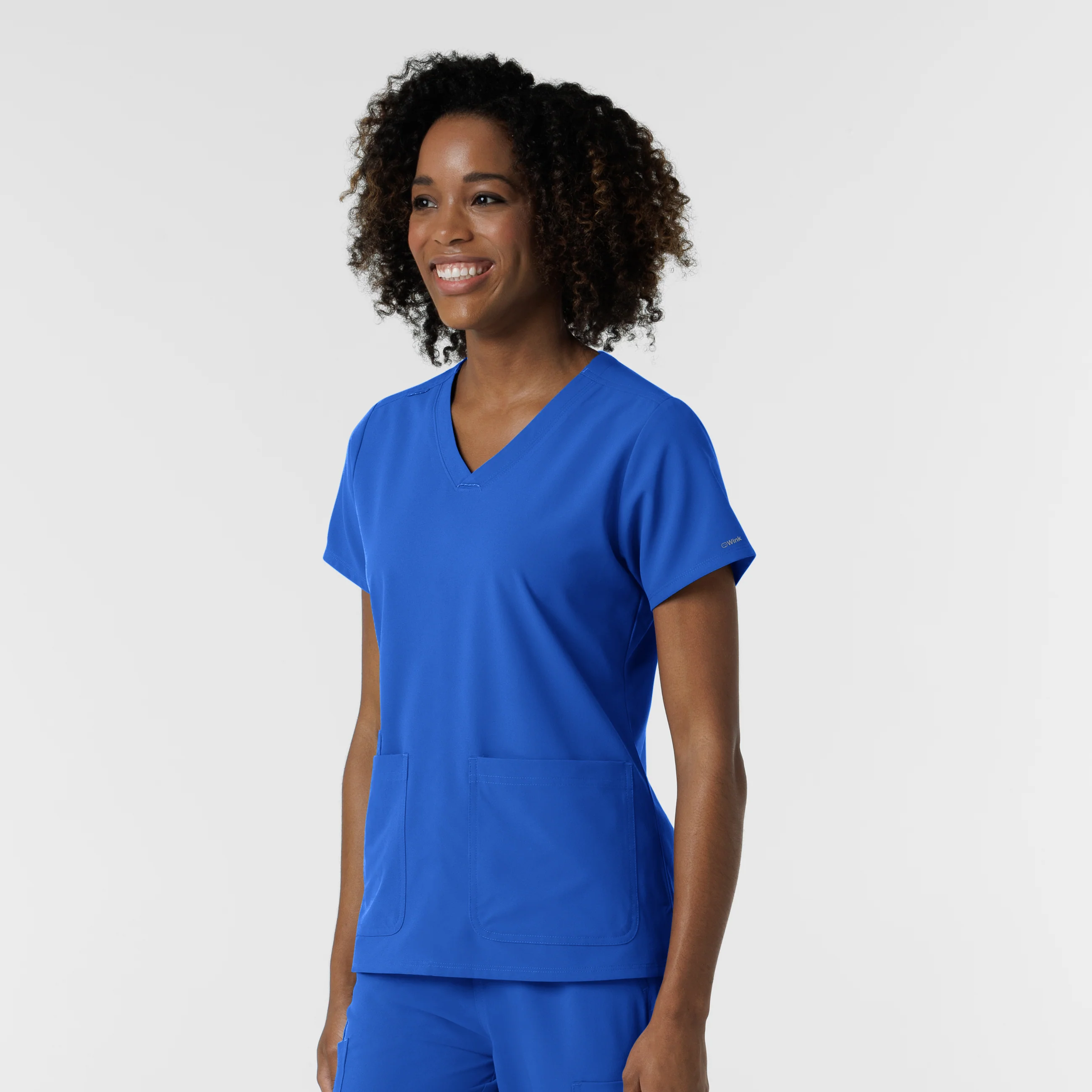NURTUR Women's V-Neck Scrub Top - Royal - Image 4