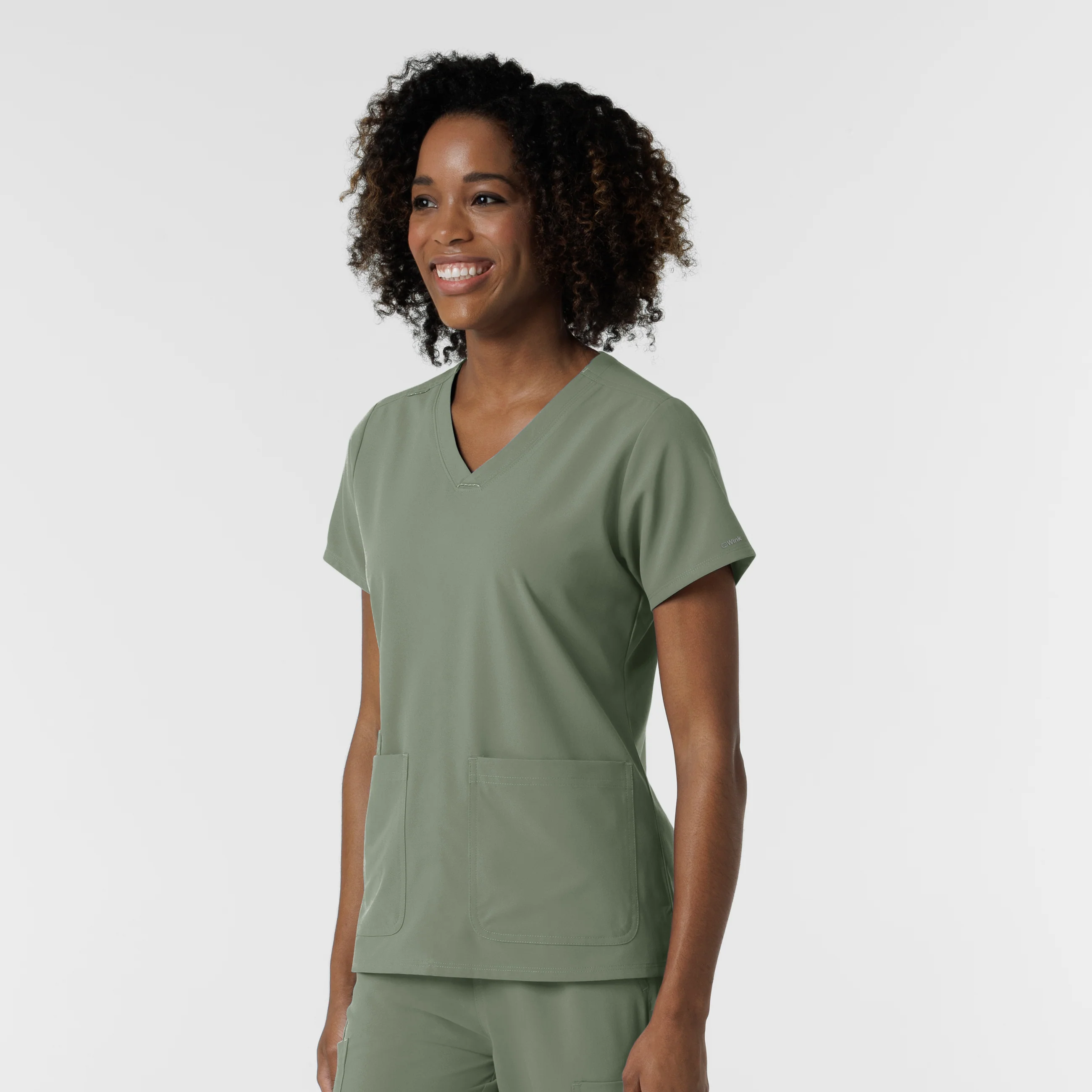 NURTUR Women's V-Neck Scrub Top - Sage - Image 4