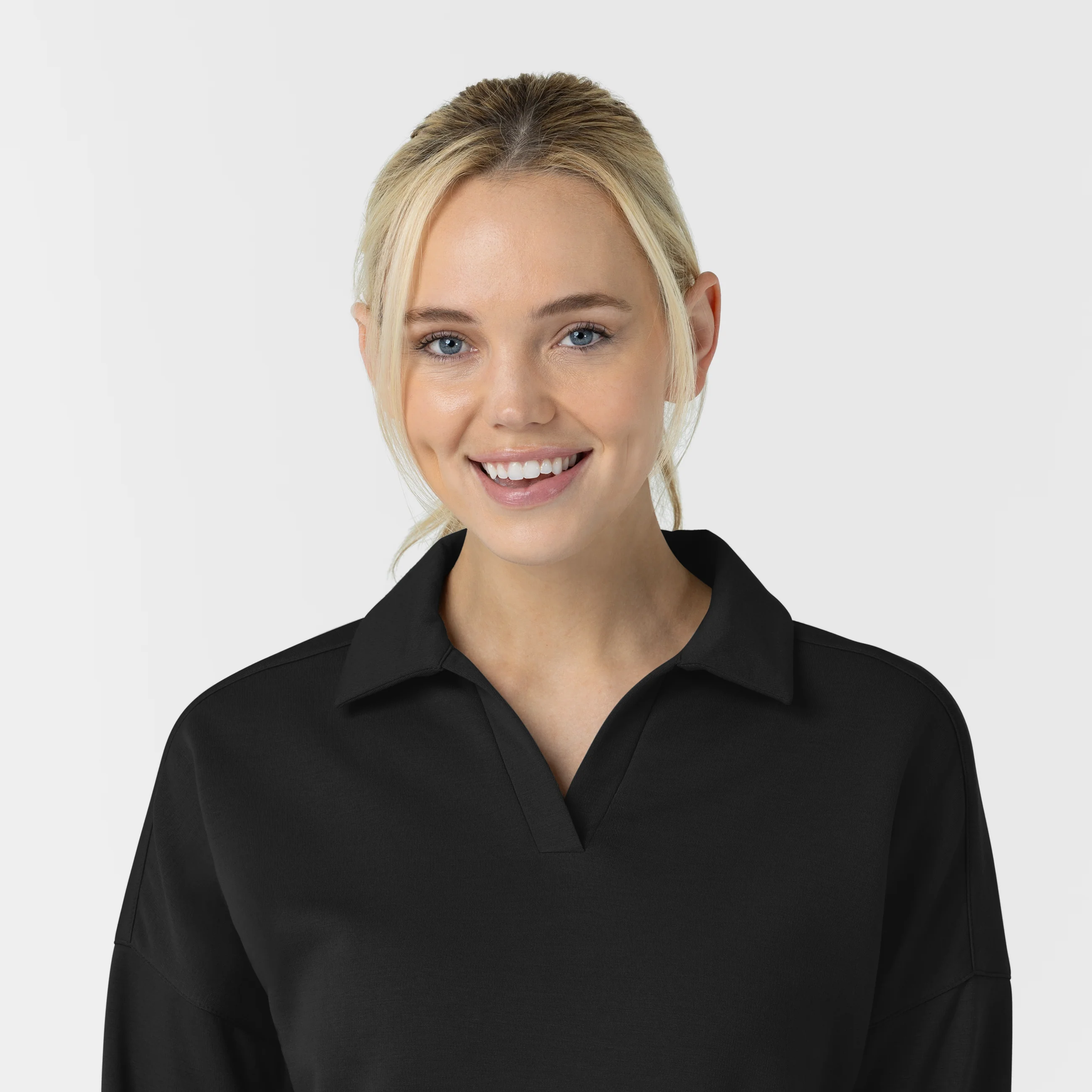 Unwind & Lounge Women's Fleece Pullover Polo - Black - Image 6
