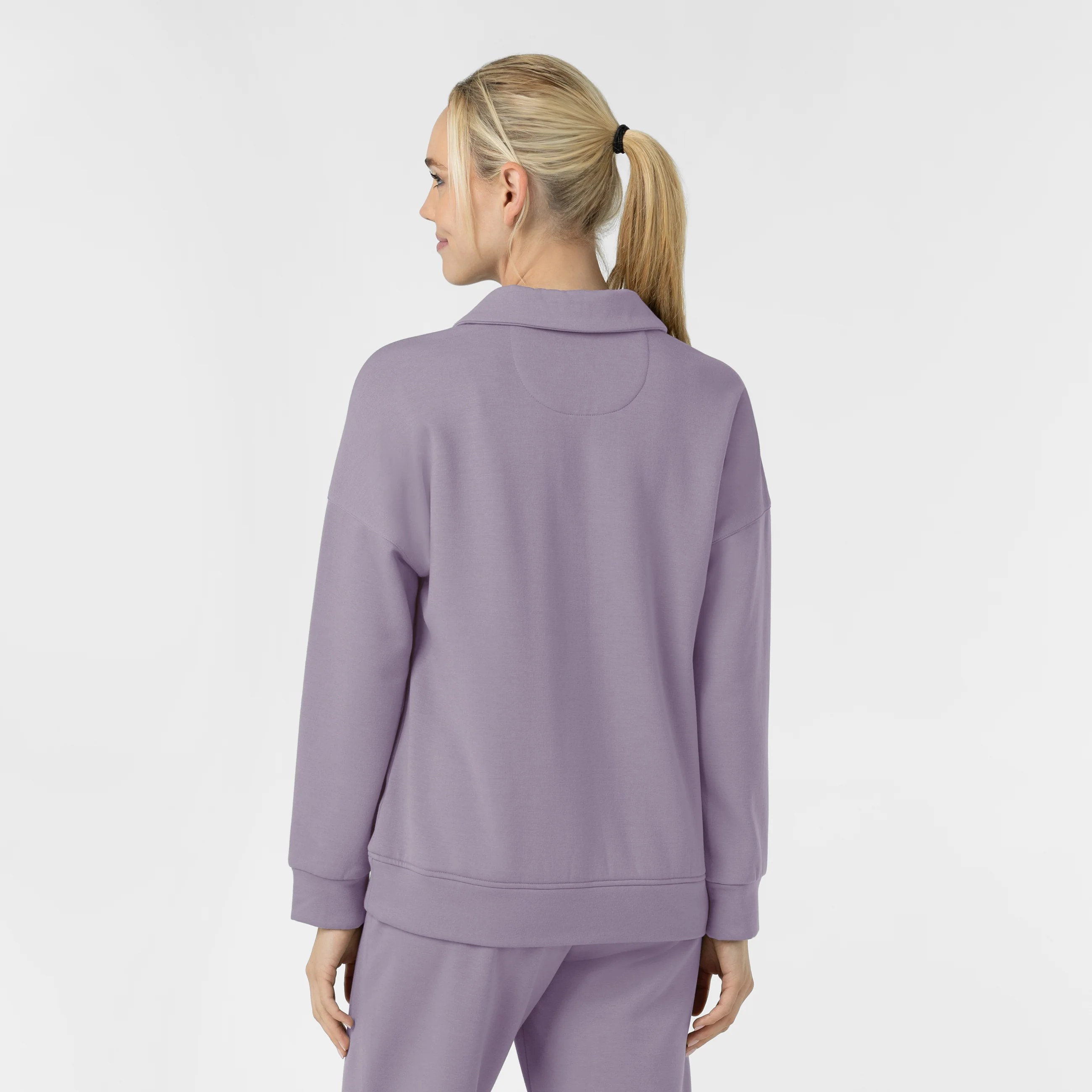 Unwind & Lounge Women's Fleece Relaxed Pullover Polo - Wisteria - Image 2