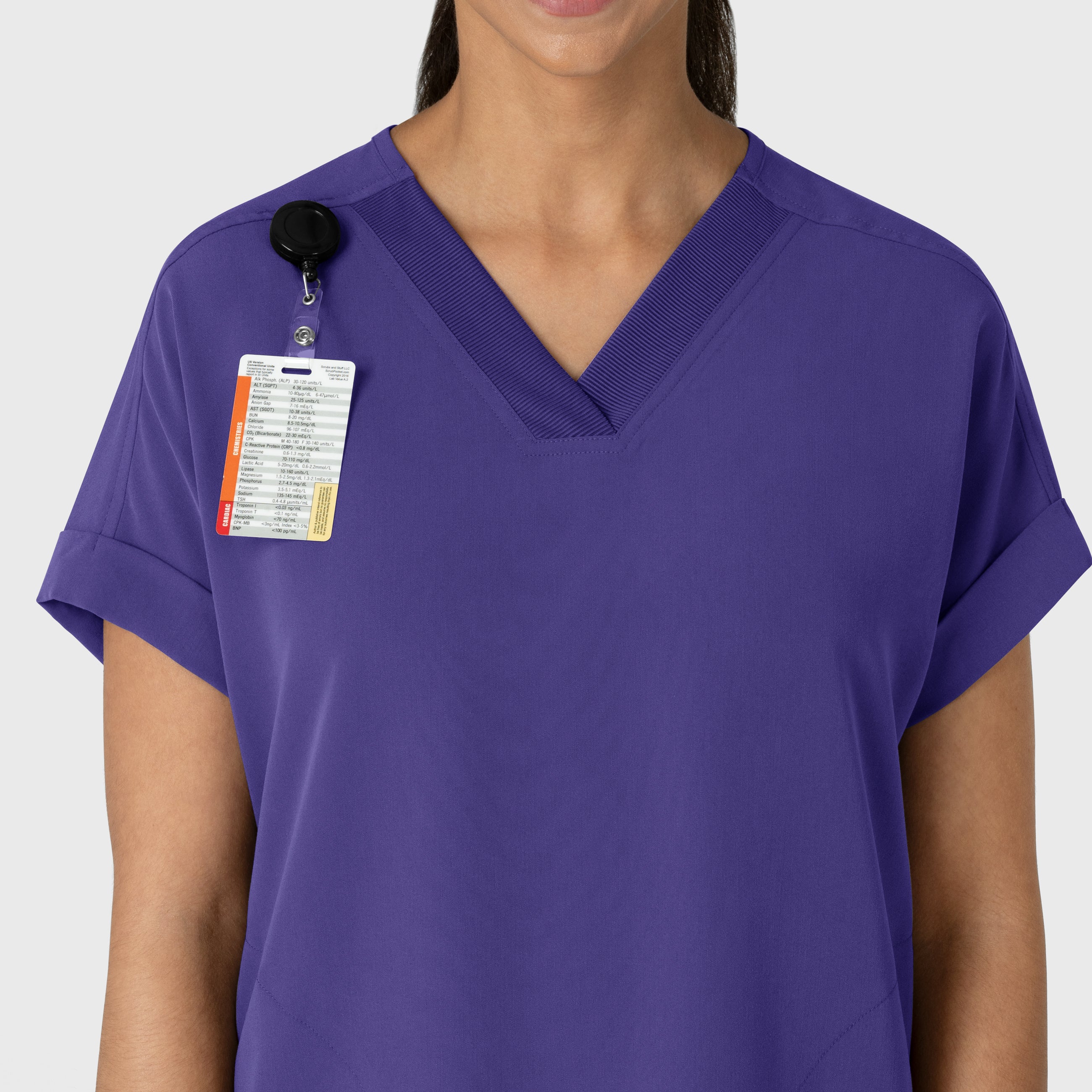 Nova Women's Drop Shoulder Boxy Scrub Top - Grape - Image 5