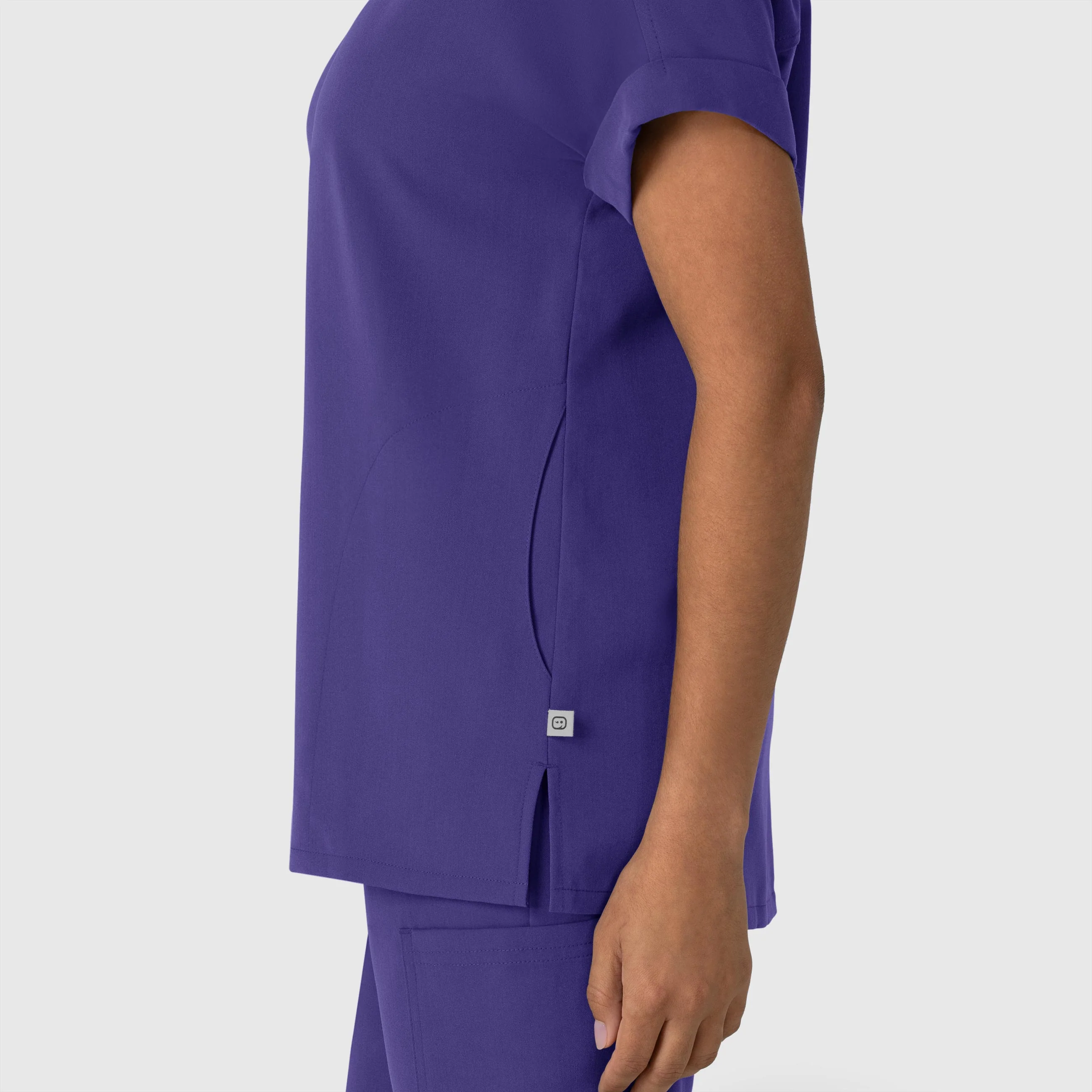 Nova Women's Drop Shoulder Boxy Scrub Top - Grape - Image 6
