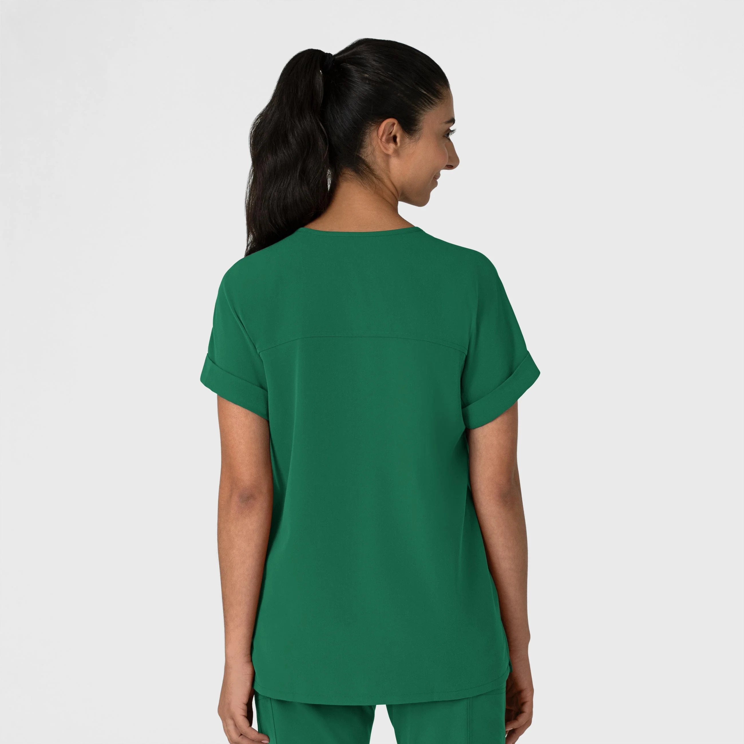 Nova Women's Drop Shoulder Boxy Scrub Top - Hunter - Image 2