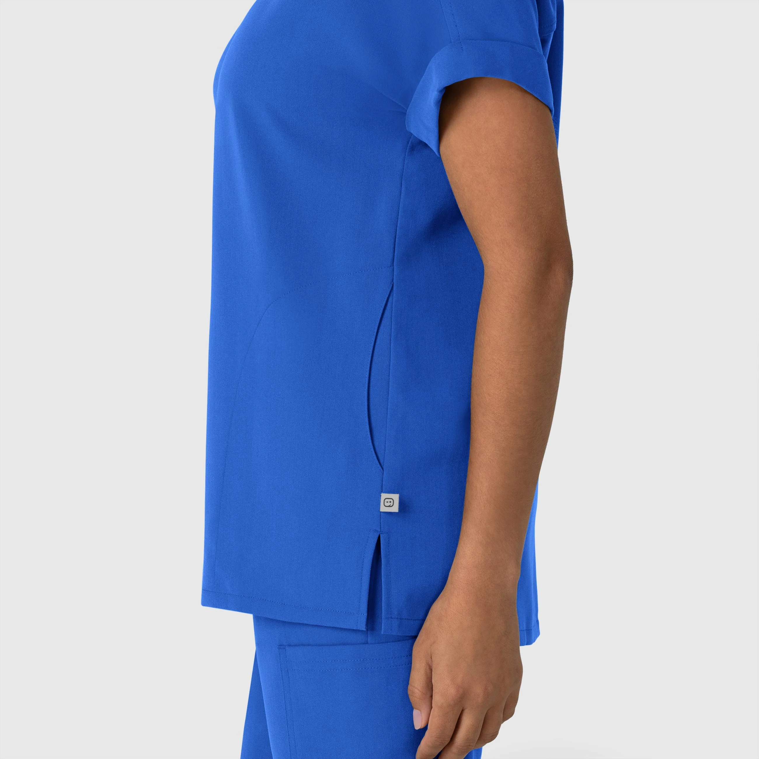 Nova Women's Drop Shoulder Boxy Scrub Top - Royal - Image 7