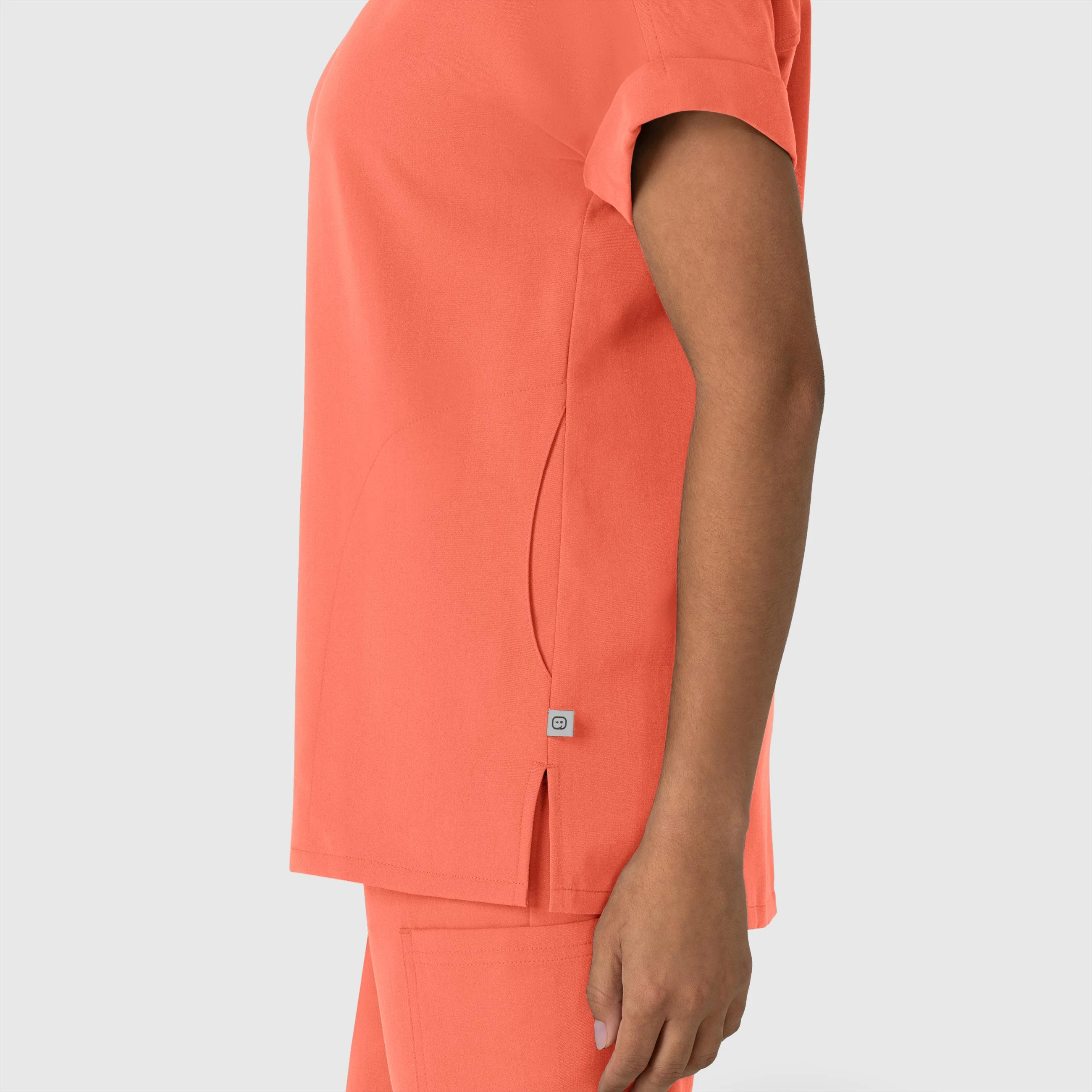 Nova Women's Drop Shoulder Boxy Scrub Top - Sugar Coral - Image 6