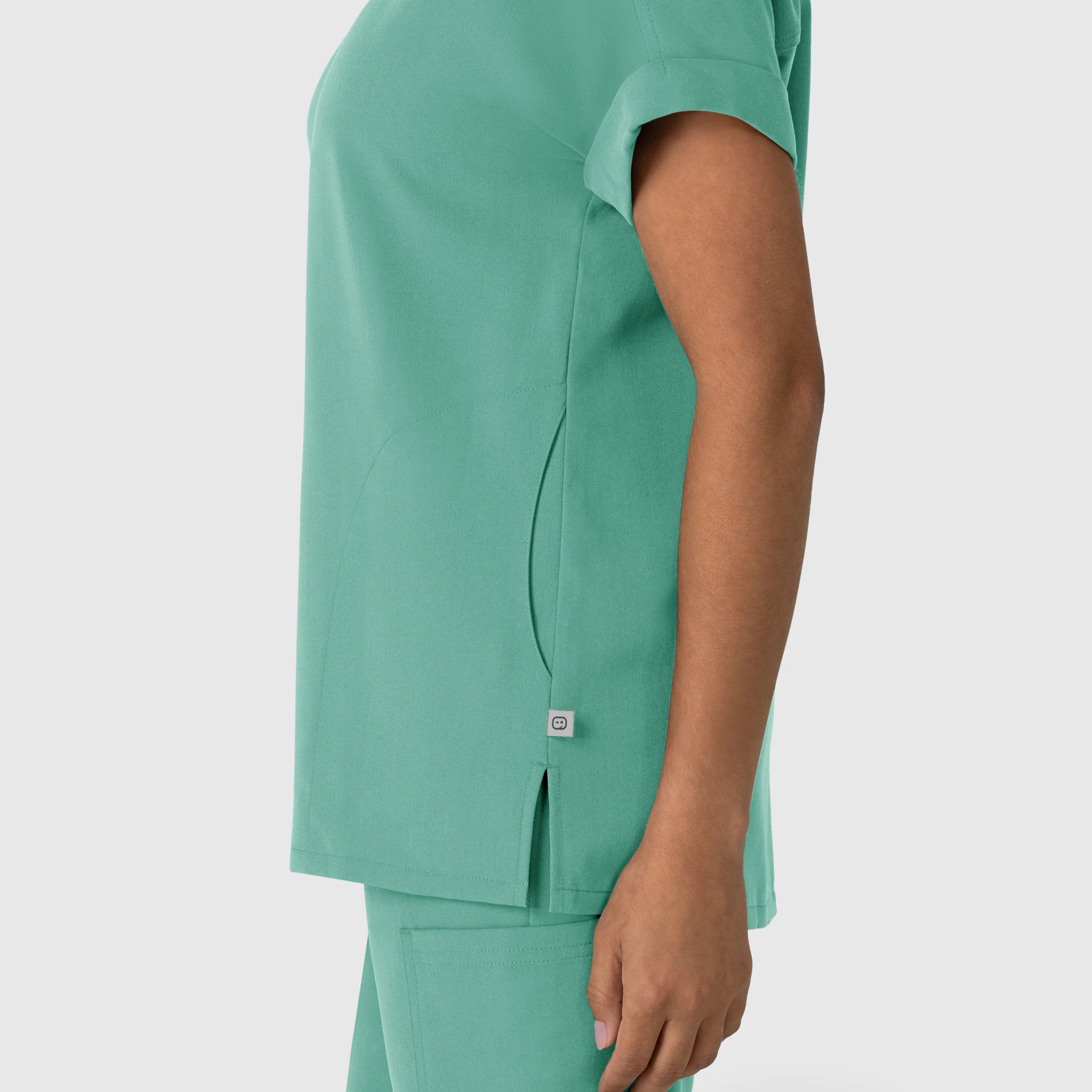 Nova Women's Drop Shoulder Boxy Scrub Top - Turquoise - Image 6