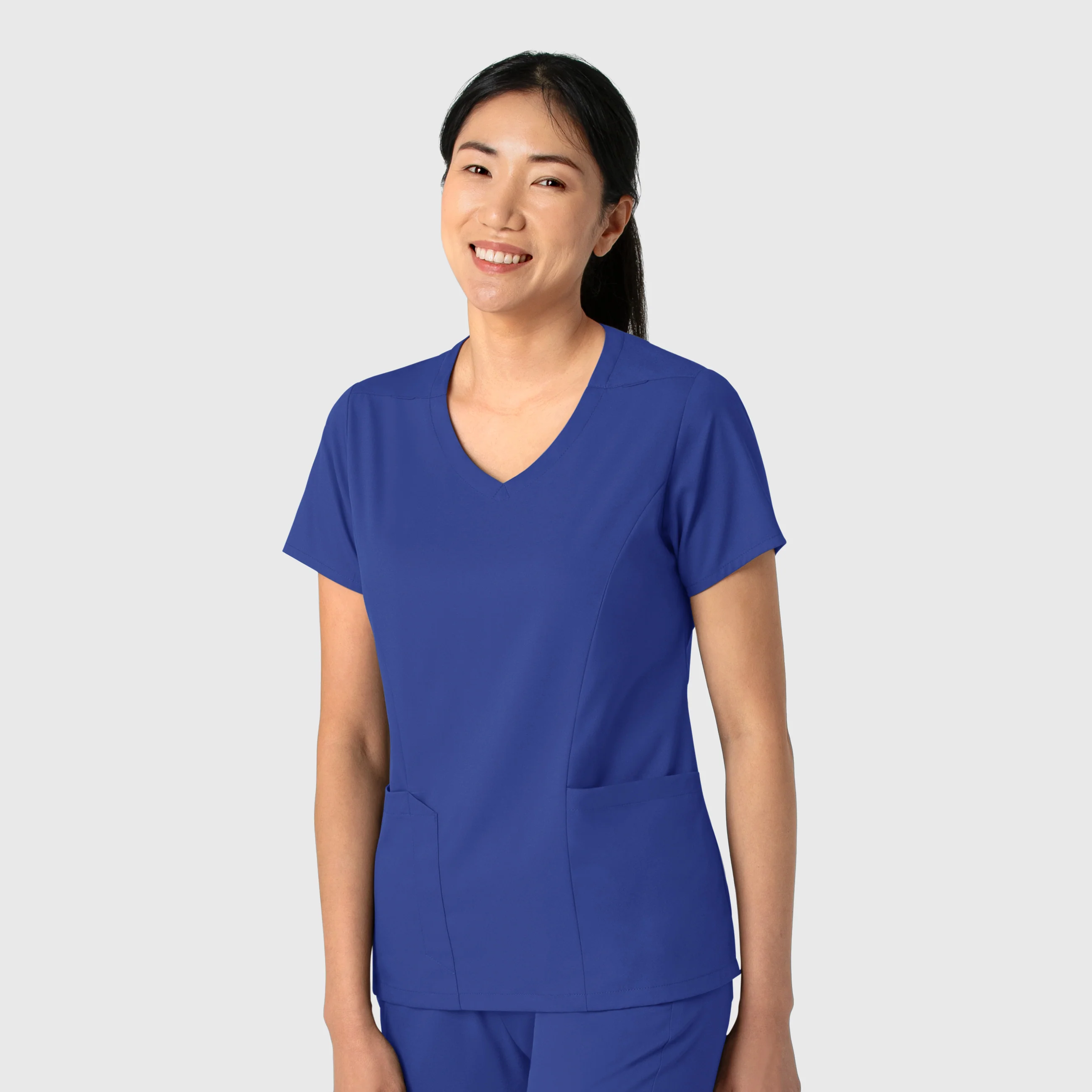 Boundless Women's 2-Pocket V-Neck Scrub Top - Galaxy Blue - Image 4