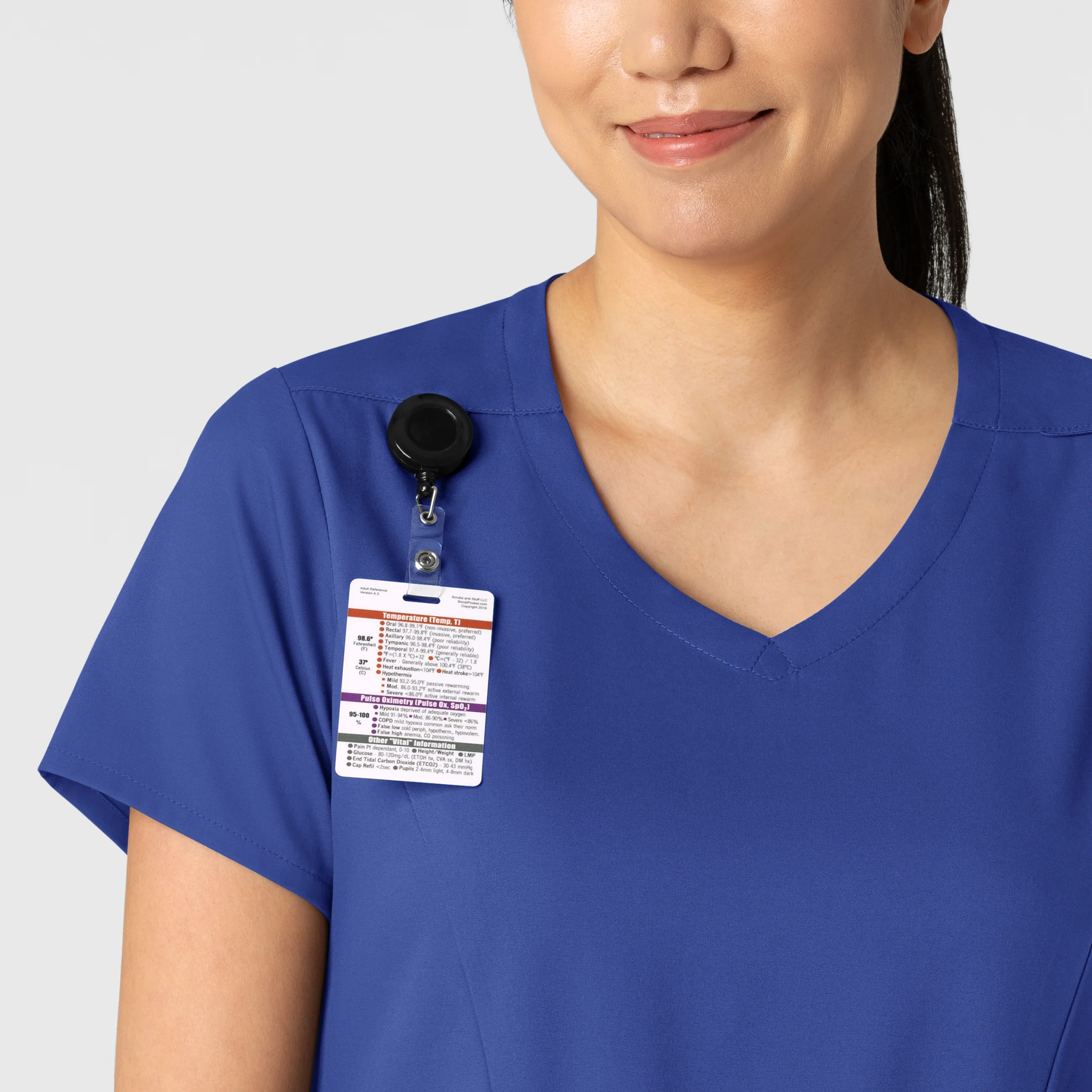 Boundless Women's 2-Pocket V-Neck Scrub Top - Galaxy Blue - Image 5
