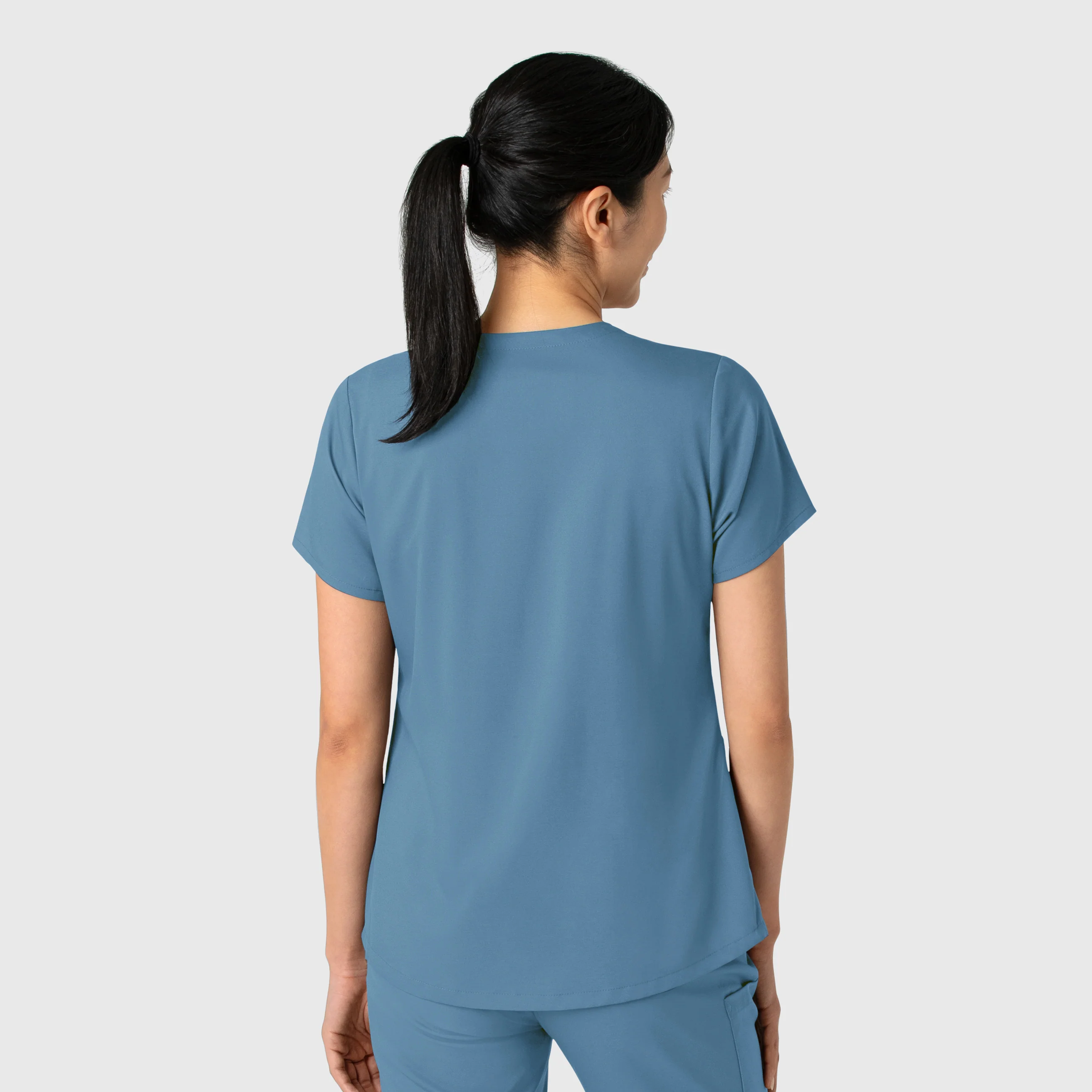 Boundless Women's 2-Pocket V-Neck Scrub Top - Pacific Blue - Image 2