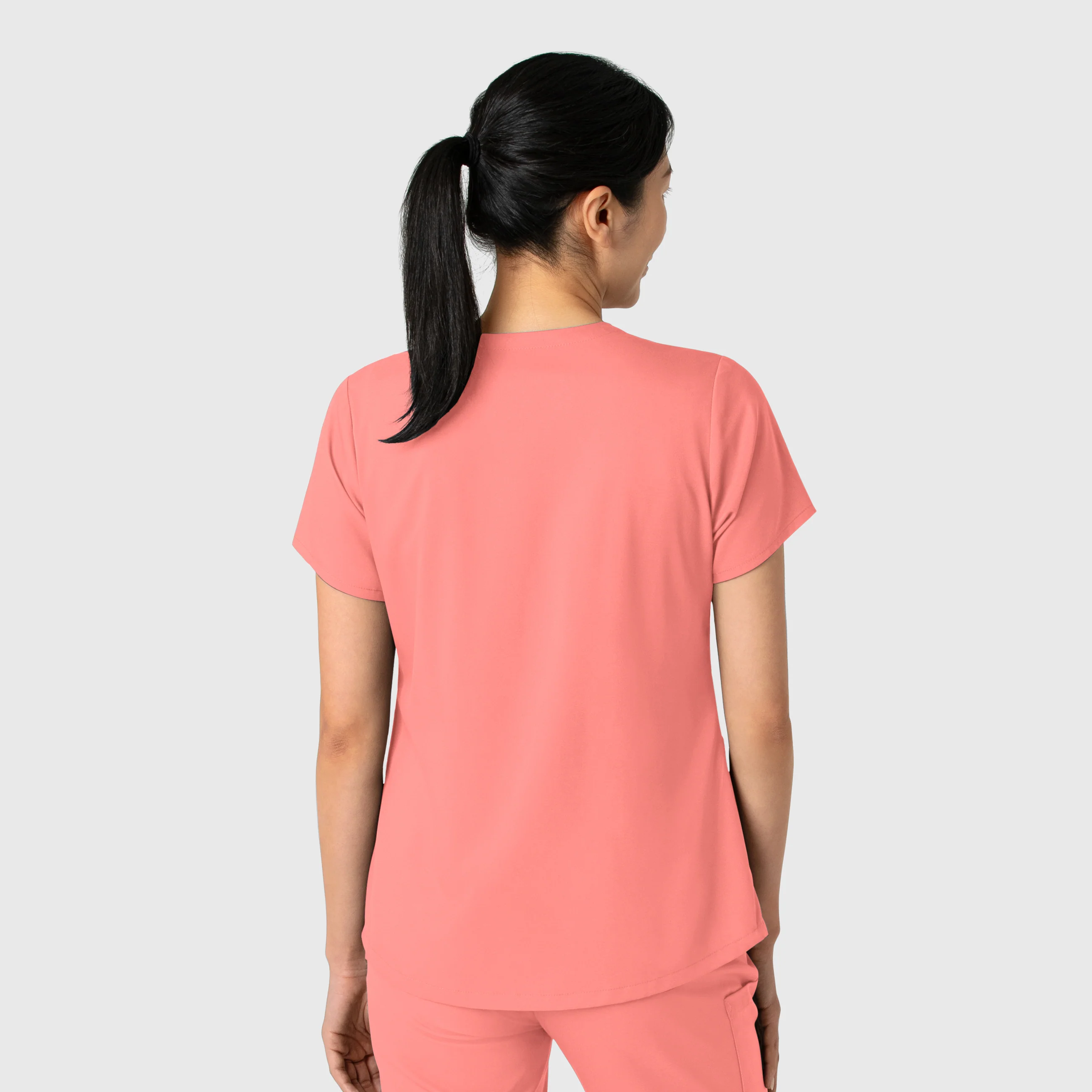 Boundless Women's 2-Pocket V-Neck Scrub Top - Paradise Pink - Image 2