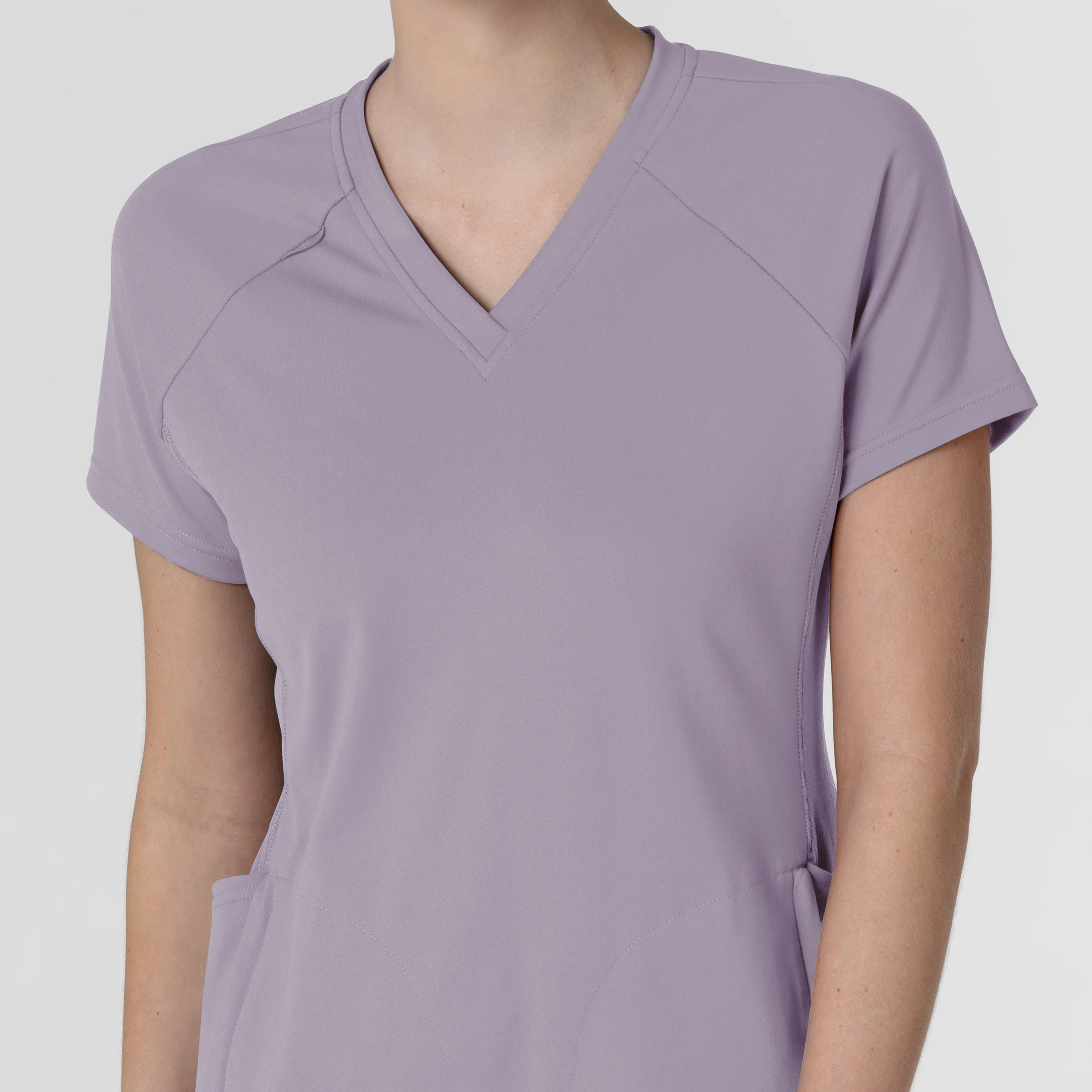 RENEW Knit Women's Flex-n-Reach V-Neck Raglan Scrub Top - Wisteria - Image 5