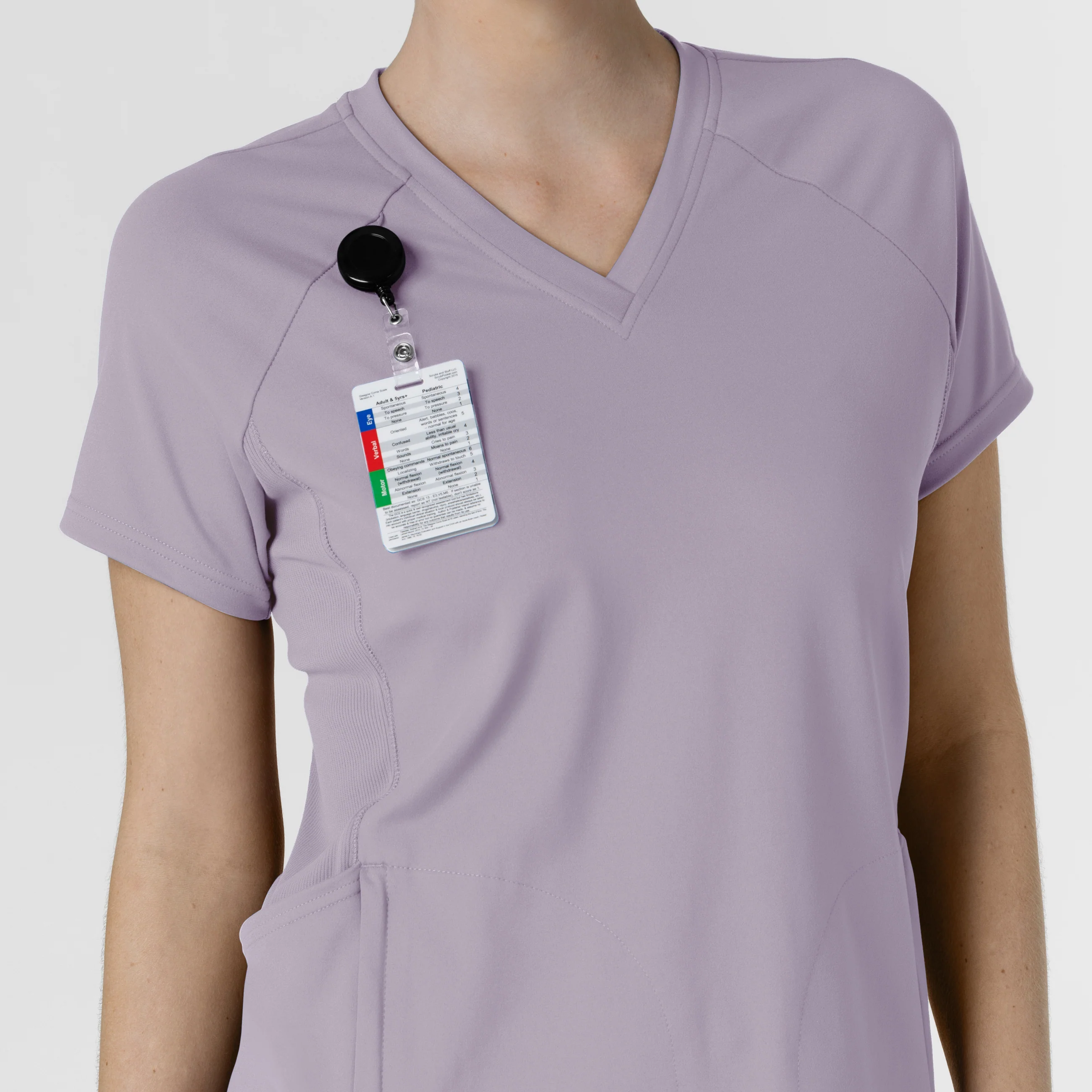 RENEW Knit Women's Flex-n-Reach V-Neck Raglan Scrub Top - Wisteria - Image 6