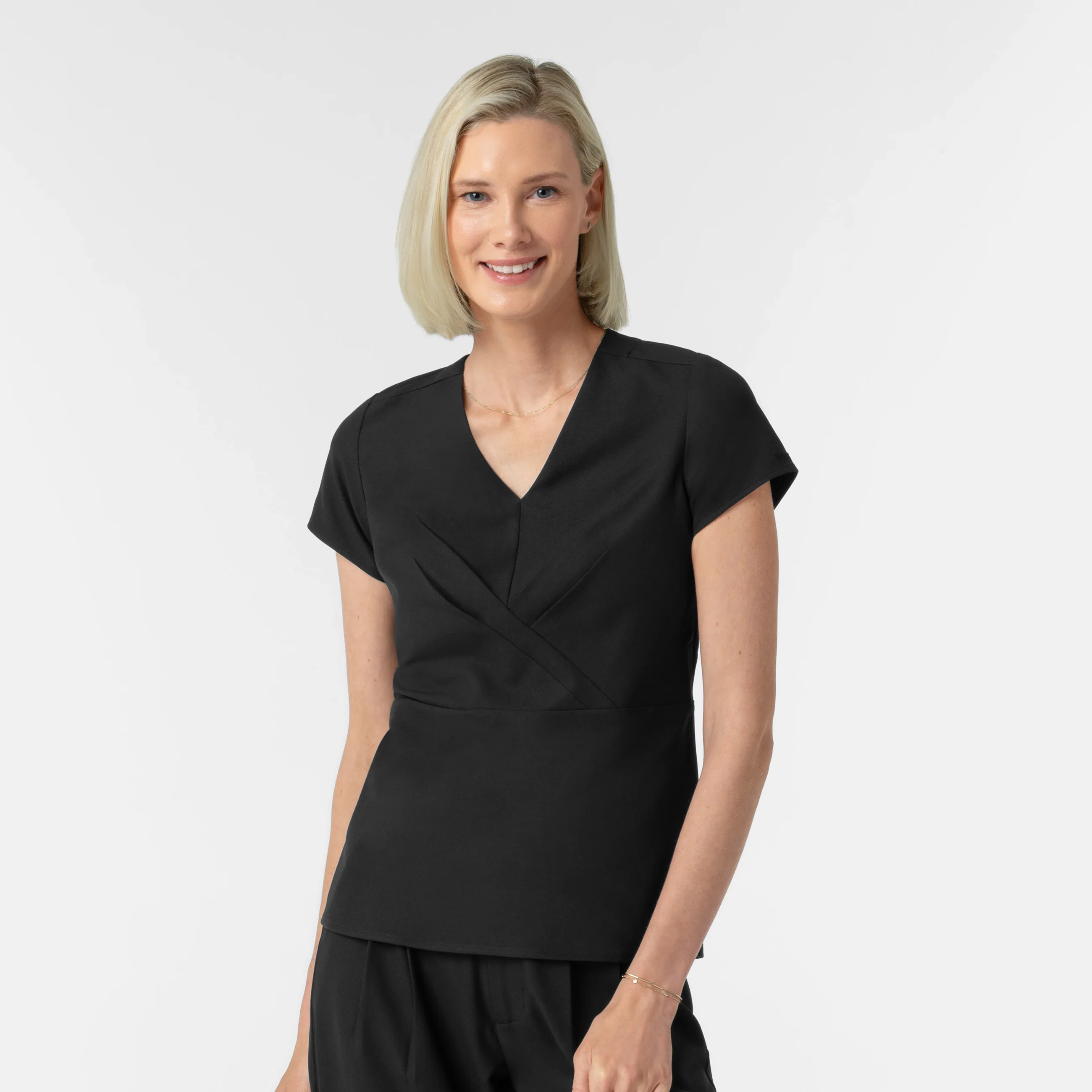 BLK Edit Women's Popover Scrub Top - Black