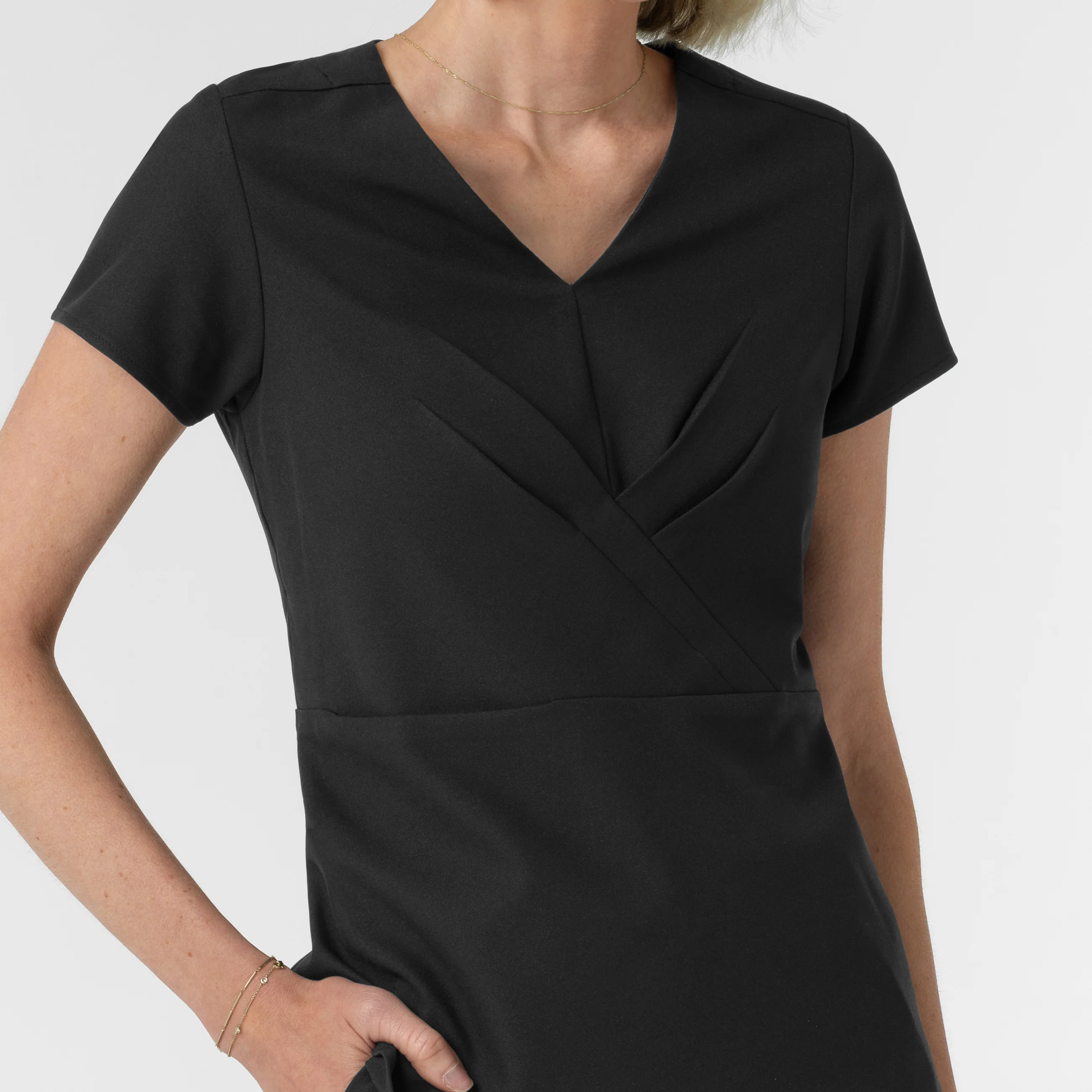 BLK Edit Women's Popover Scrub Top - Black - Image 6