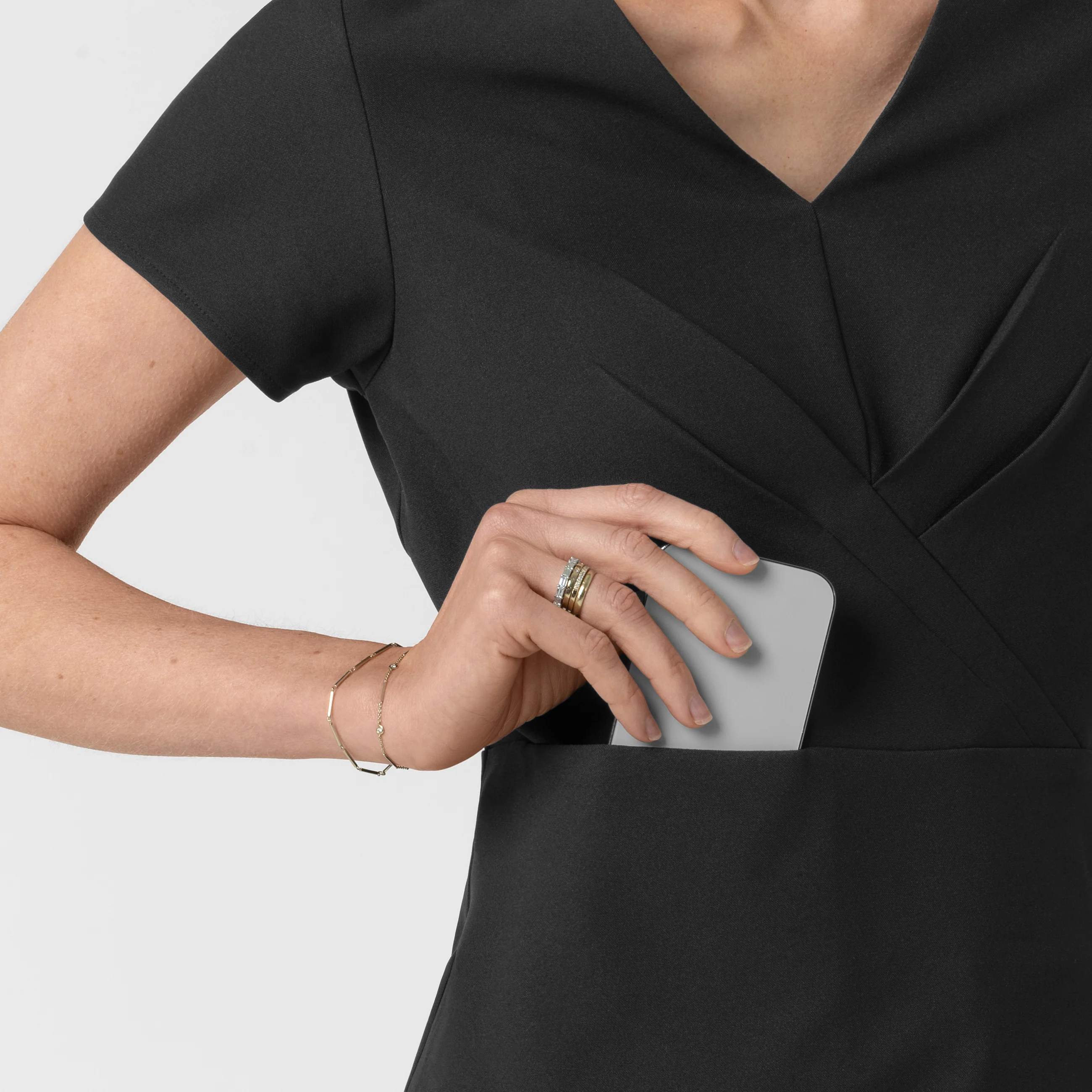 BLK Edit Women's Popover Scrub Top - Black - Image 8