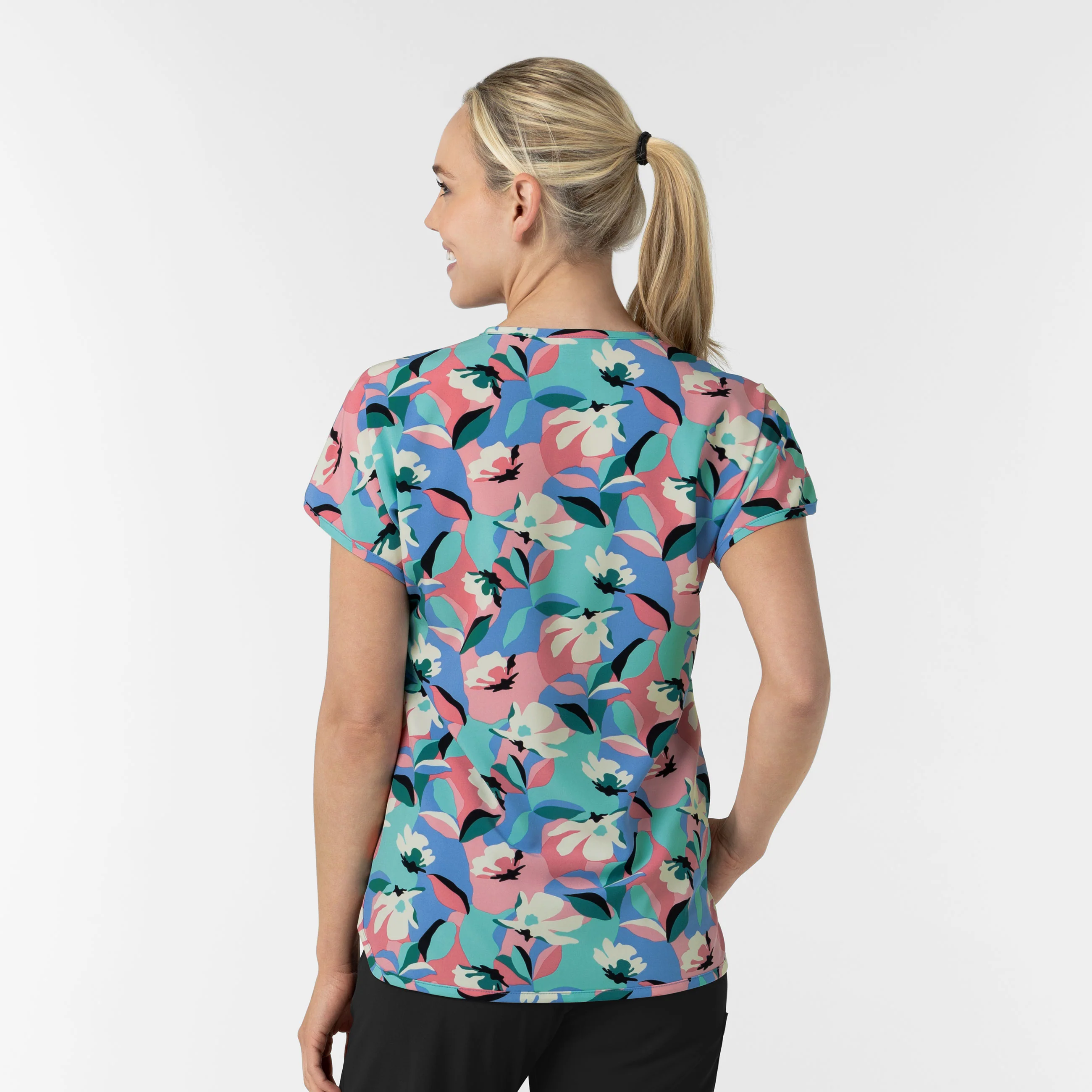 Women's Dolman Print Scrub Top - Oceanic Odyssey - Image 2