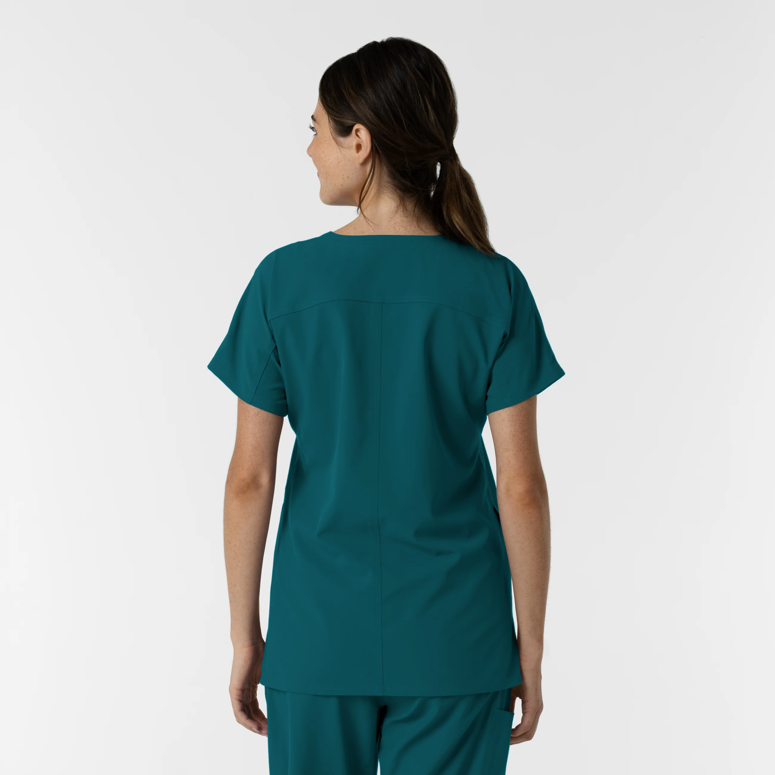 NURTUR Women's Drop Shoulder Tunic Scrub Top - Caribbean - Image 2