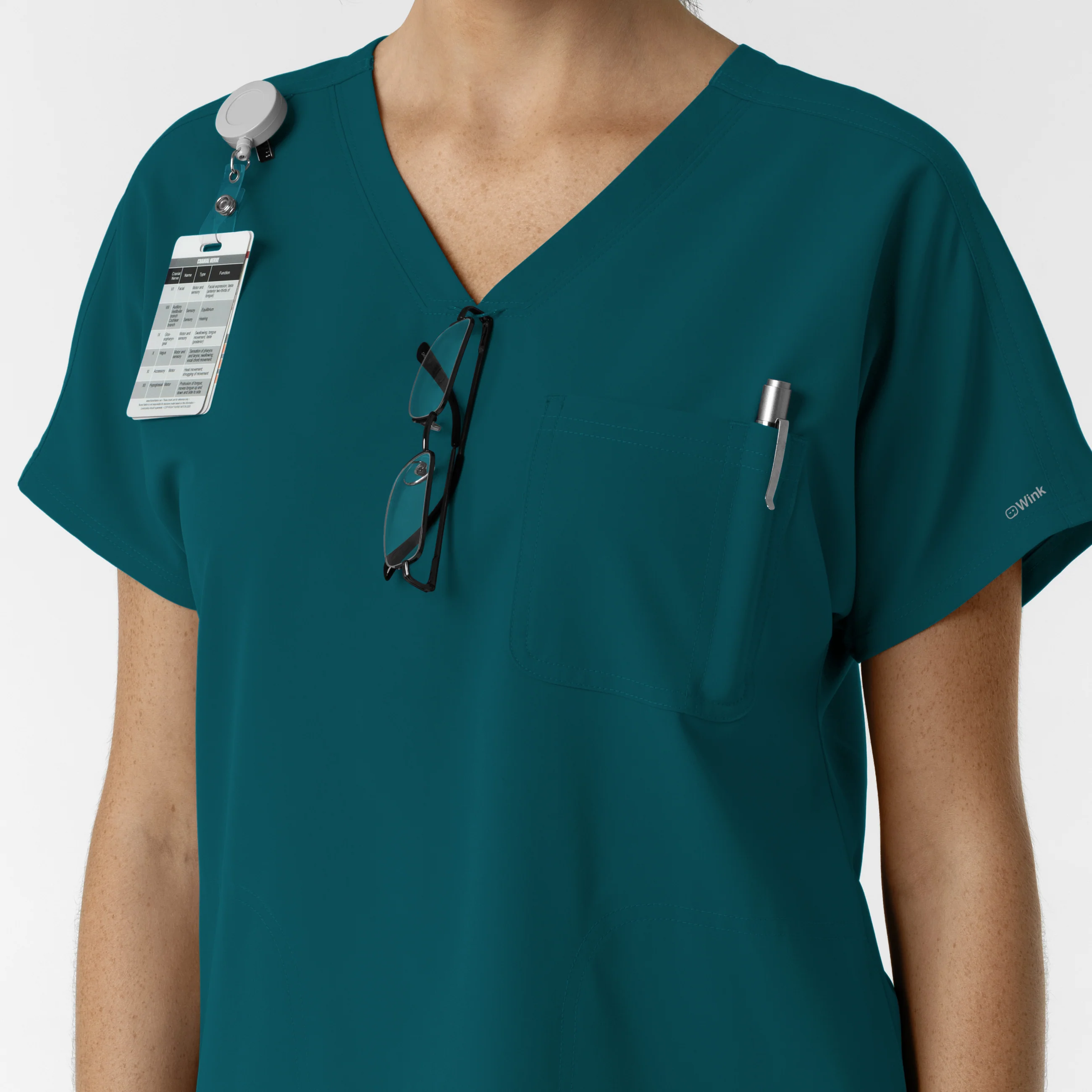 NURTUR Women's Drop Shoulder Tunic Scrub Top - Caribbean - Image 6