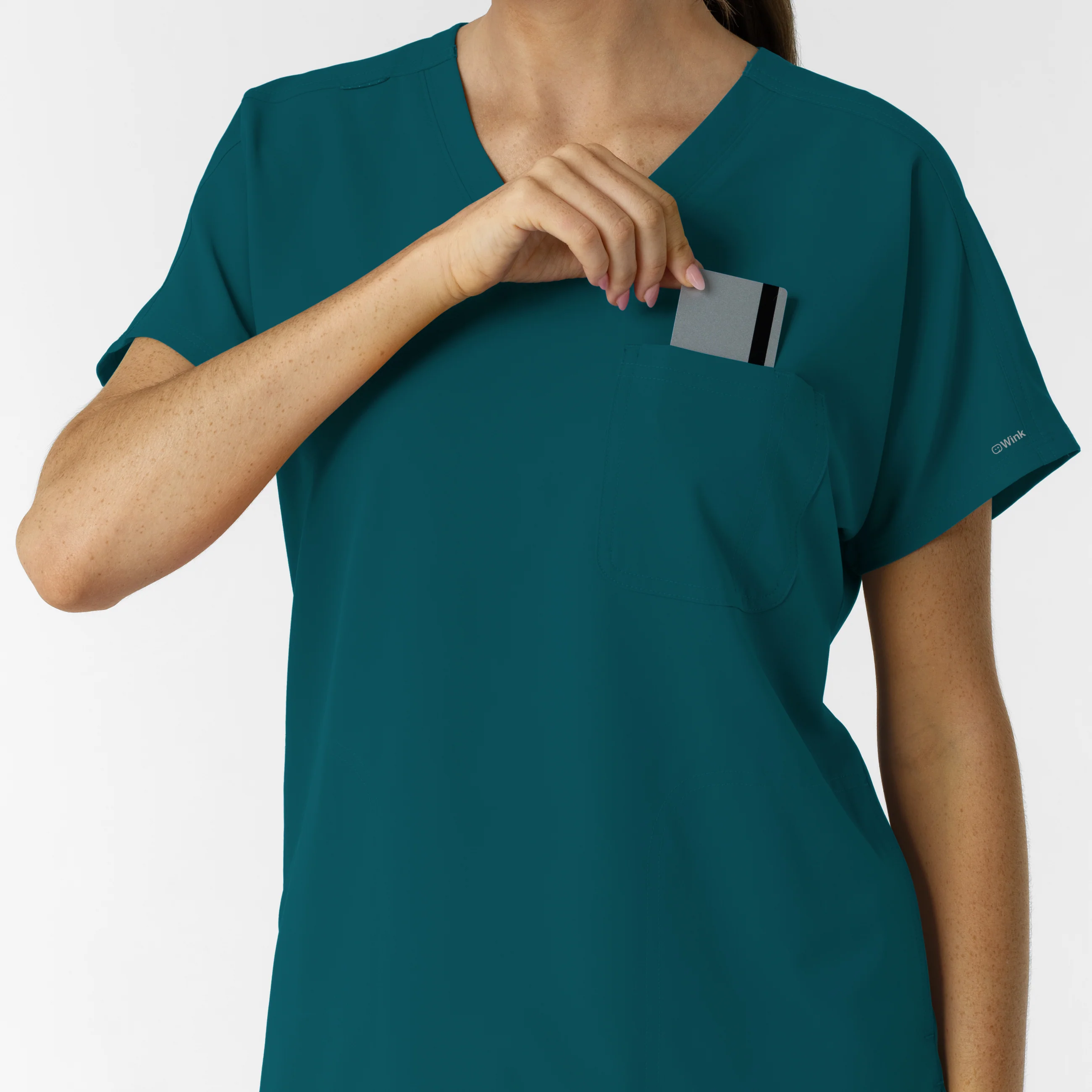 NURTUR Women's Drop Shoulder Tunic Scrub Top - Caribbean - Image 7