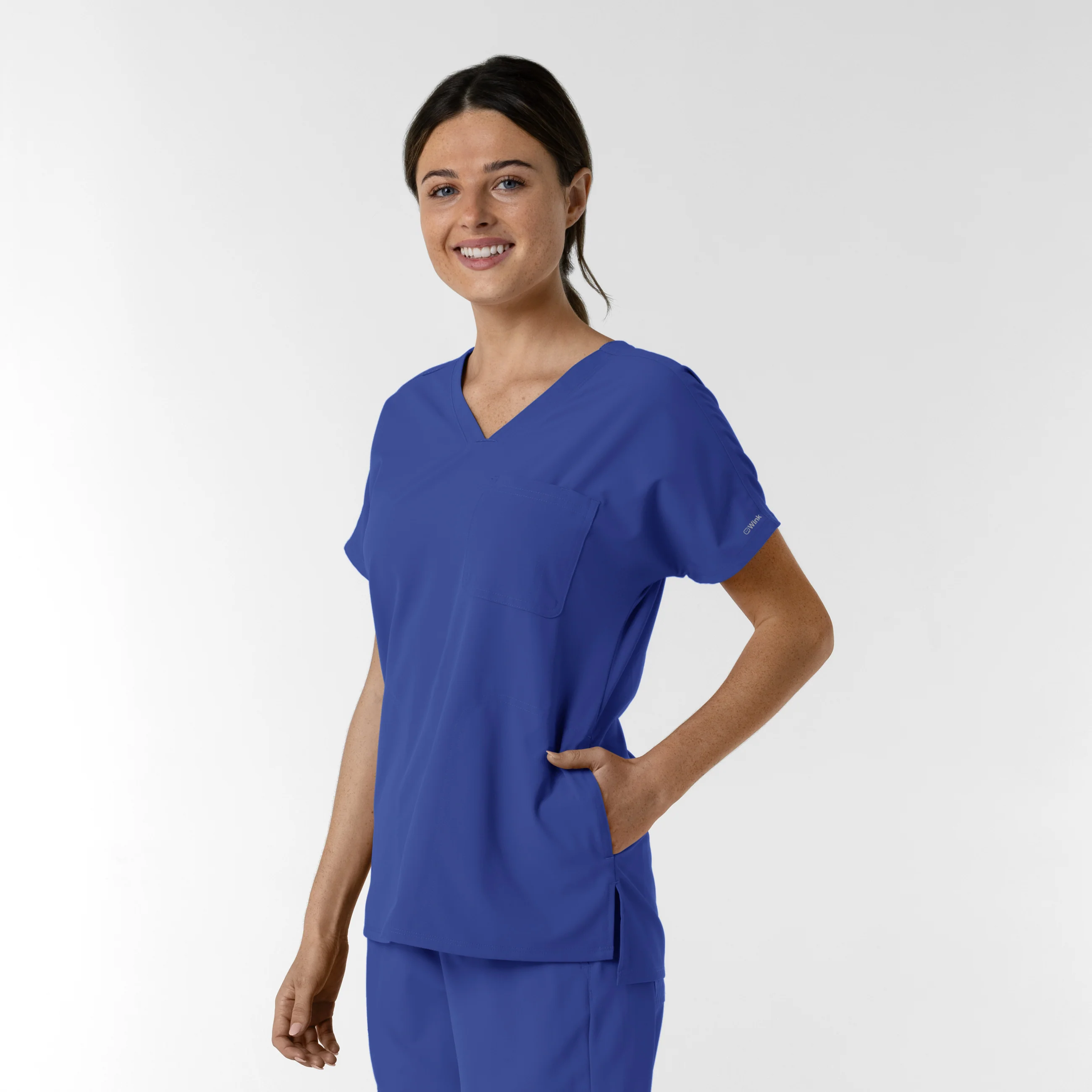 NURTUR Women's Drop Shoulder Tunic Scrub Top - Galaxy Blue - Image 4