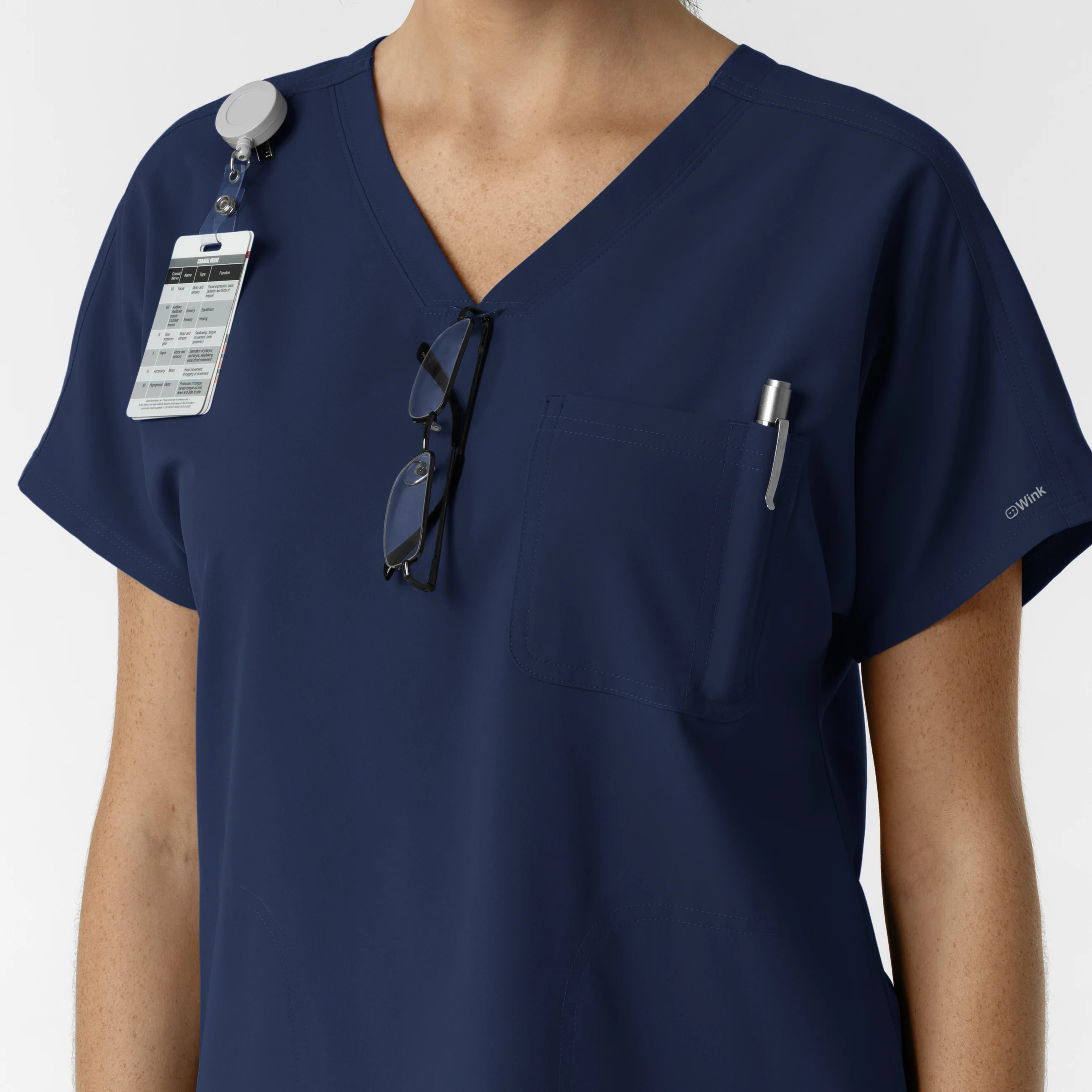 NURTUR Women's Drop Shoulder Tunic Scrub Top - Navy - Image 6