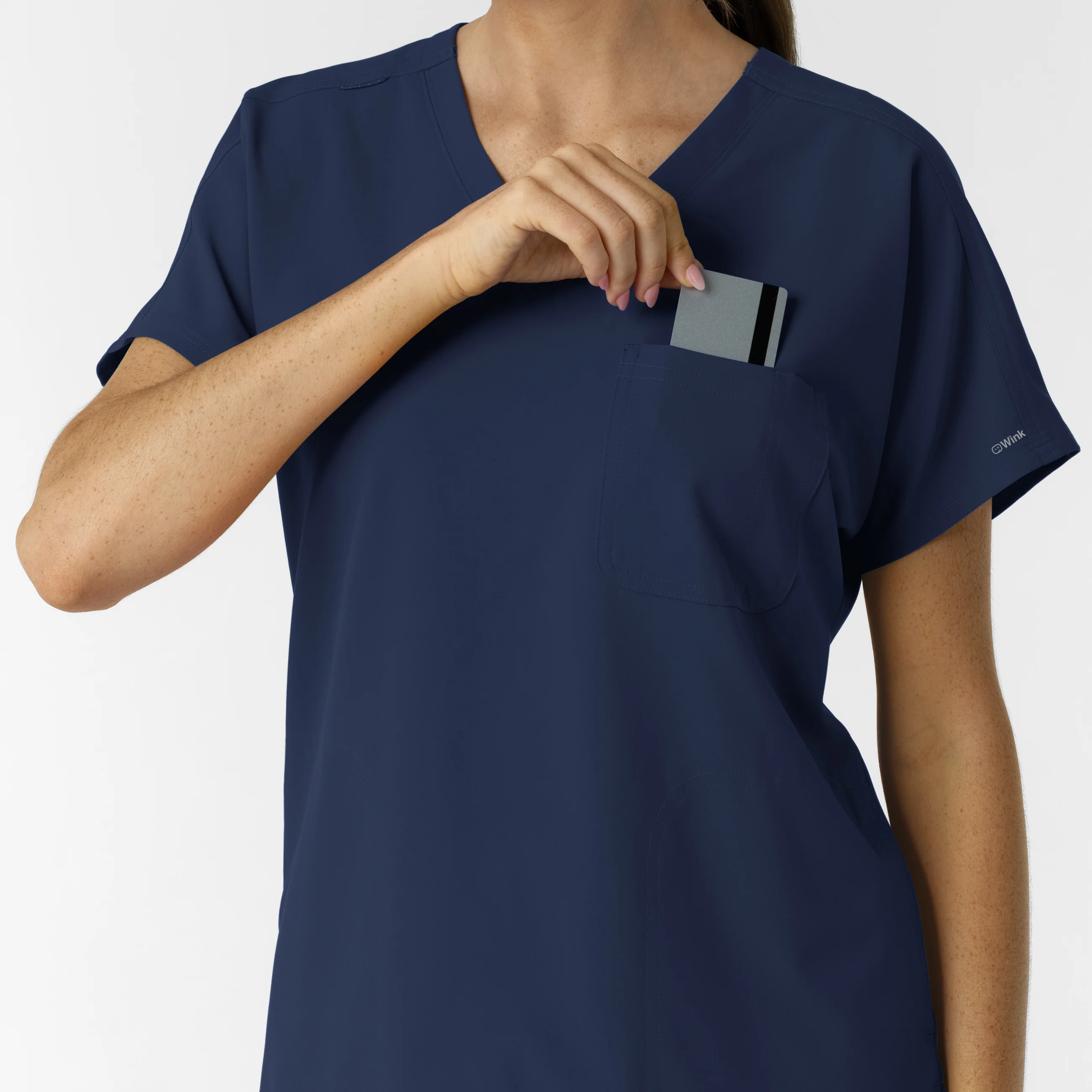 NURTUR Women's Drop Shoulder Tunic Scrub Top - Navy - Image 7