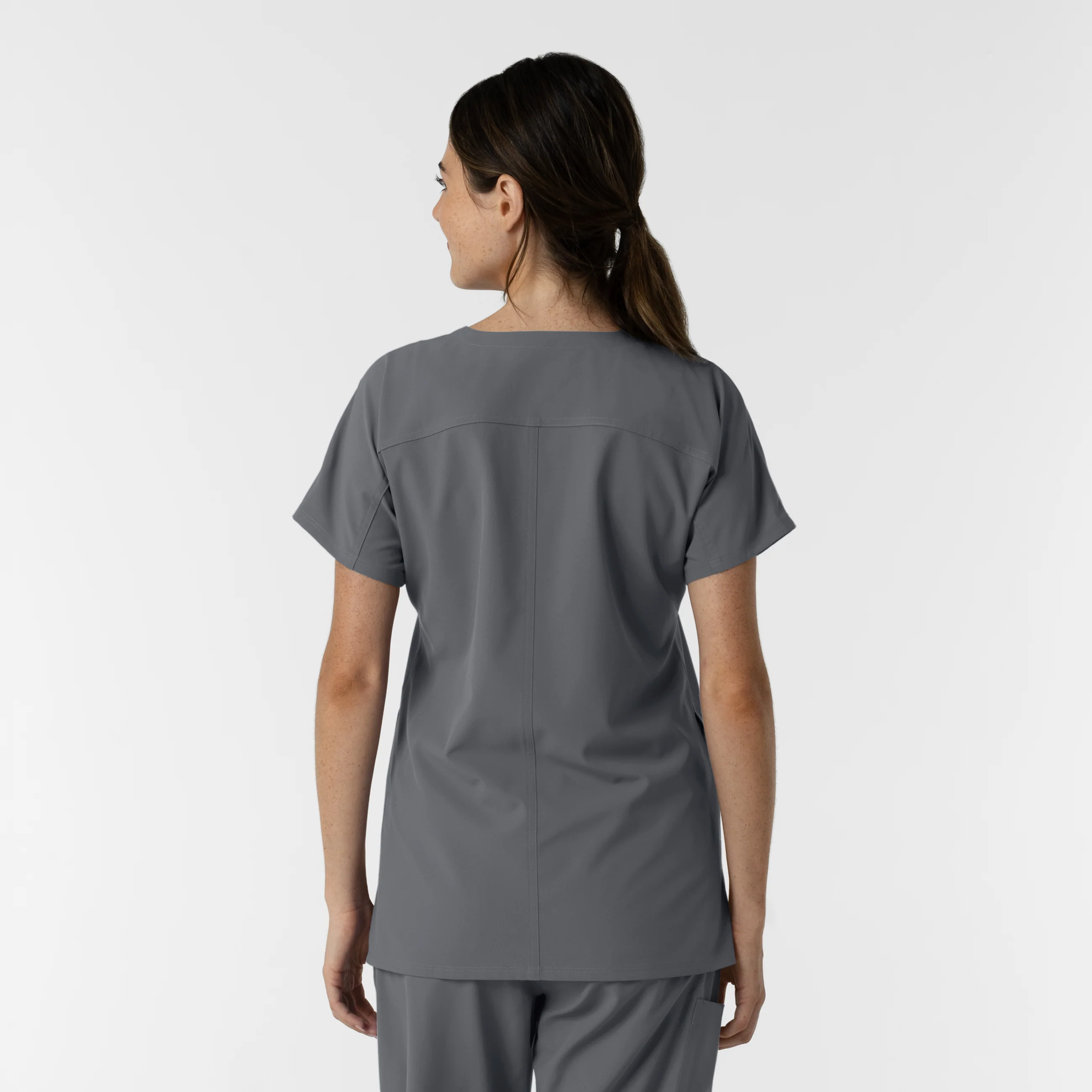 NURTUR Women's Drop Shoulder Tunic Scrub Top - Pewter - Image 2