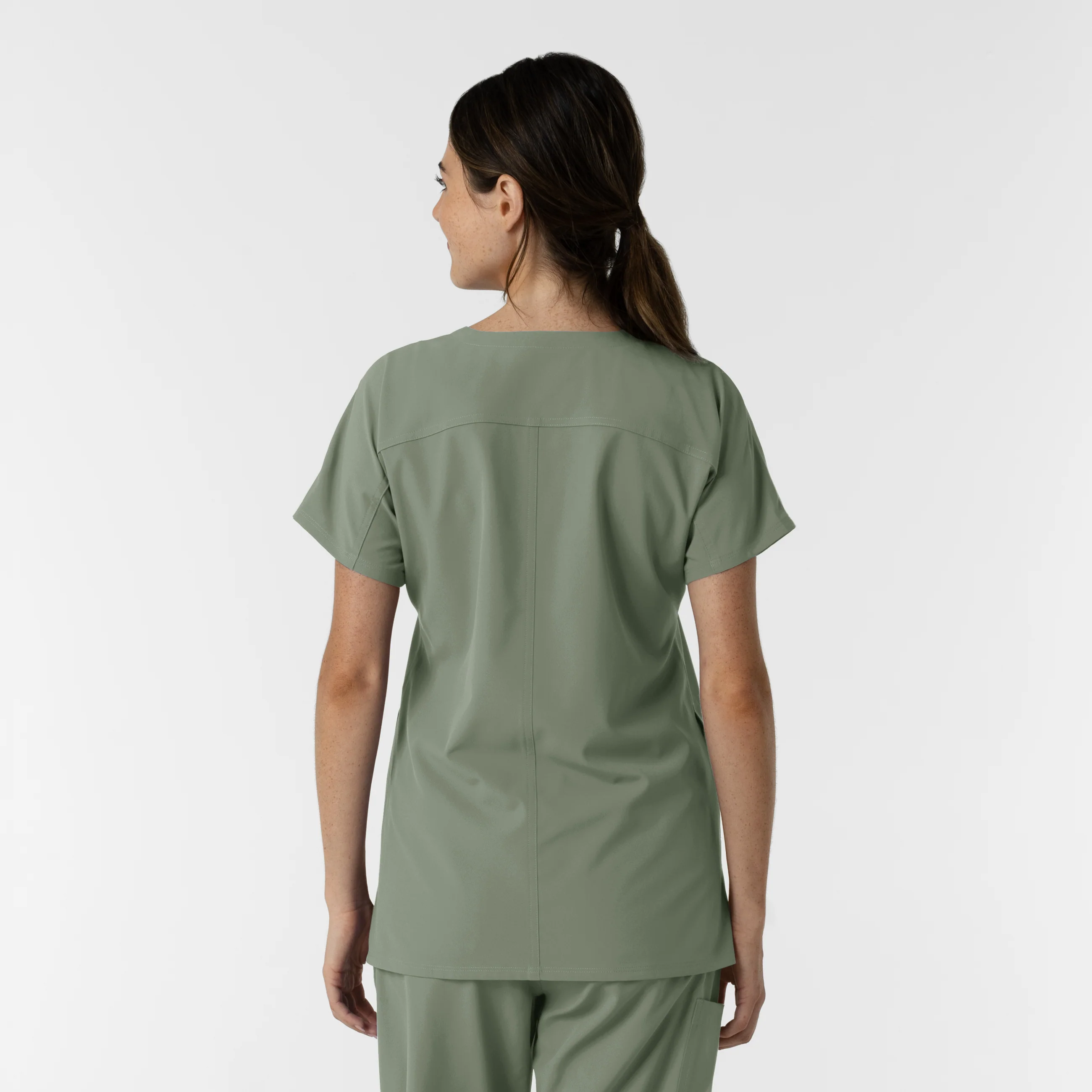 NURTUR Women's Drop Shoulder Tunic Scrub Top - Sage - Image 2