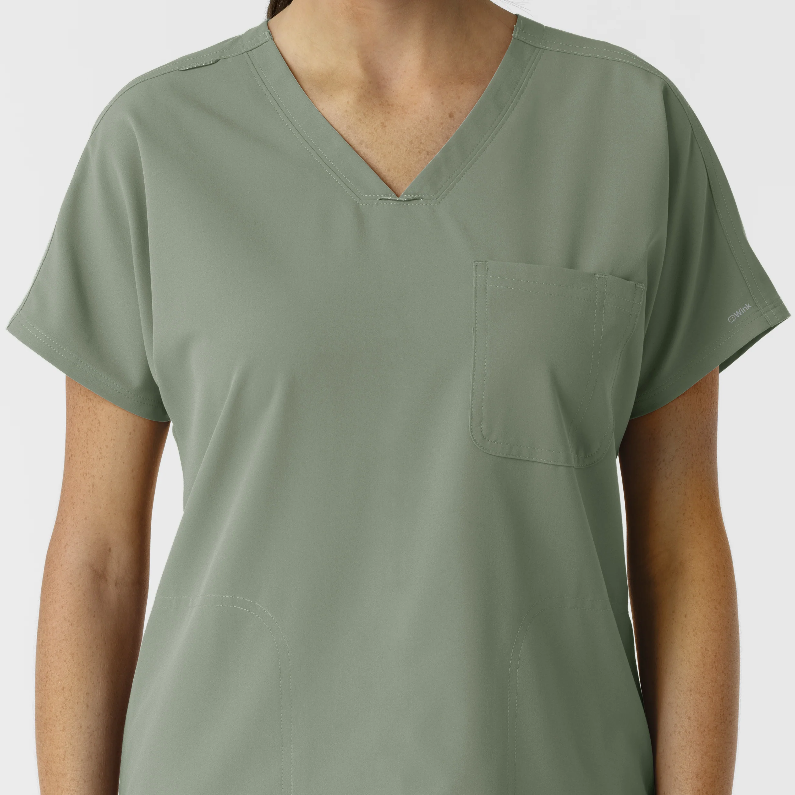NURTUR Women's Drop Shoulder Tunic Scrub Top - Sage - Image 5