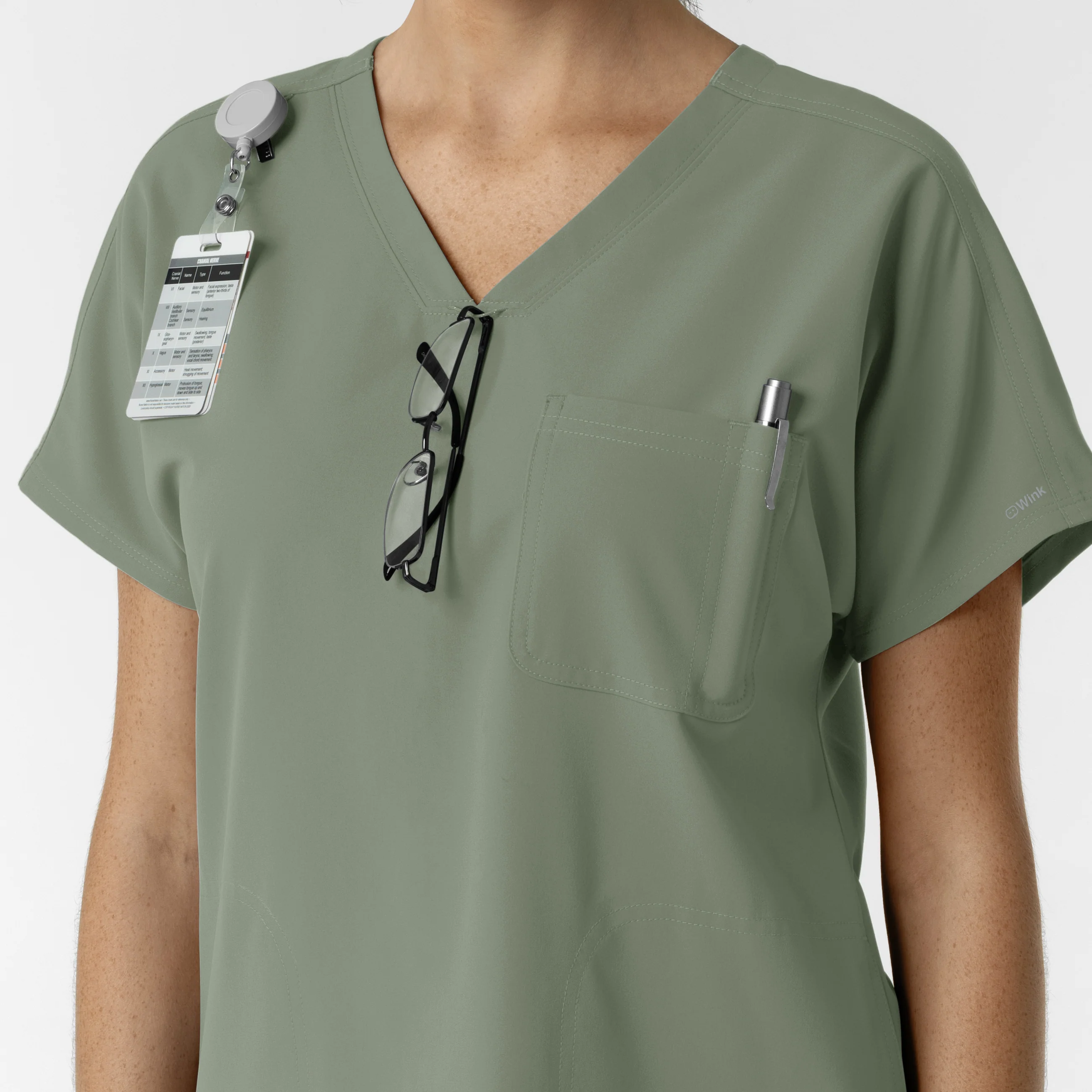 NURTUR Women's Drop Shoulder Tunic Scrub Top - Sage - Image 6