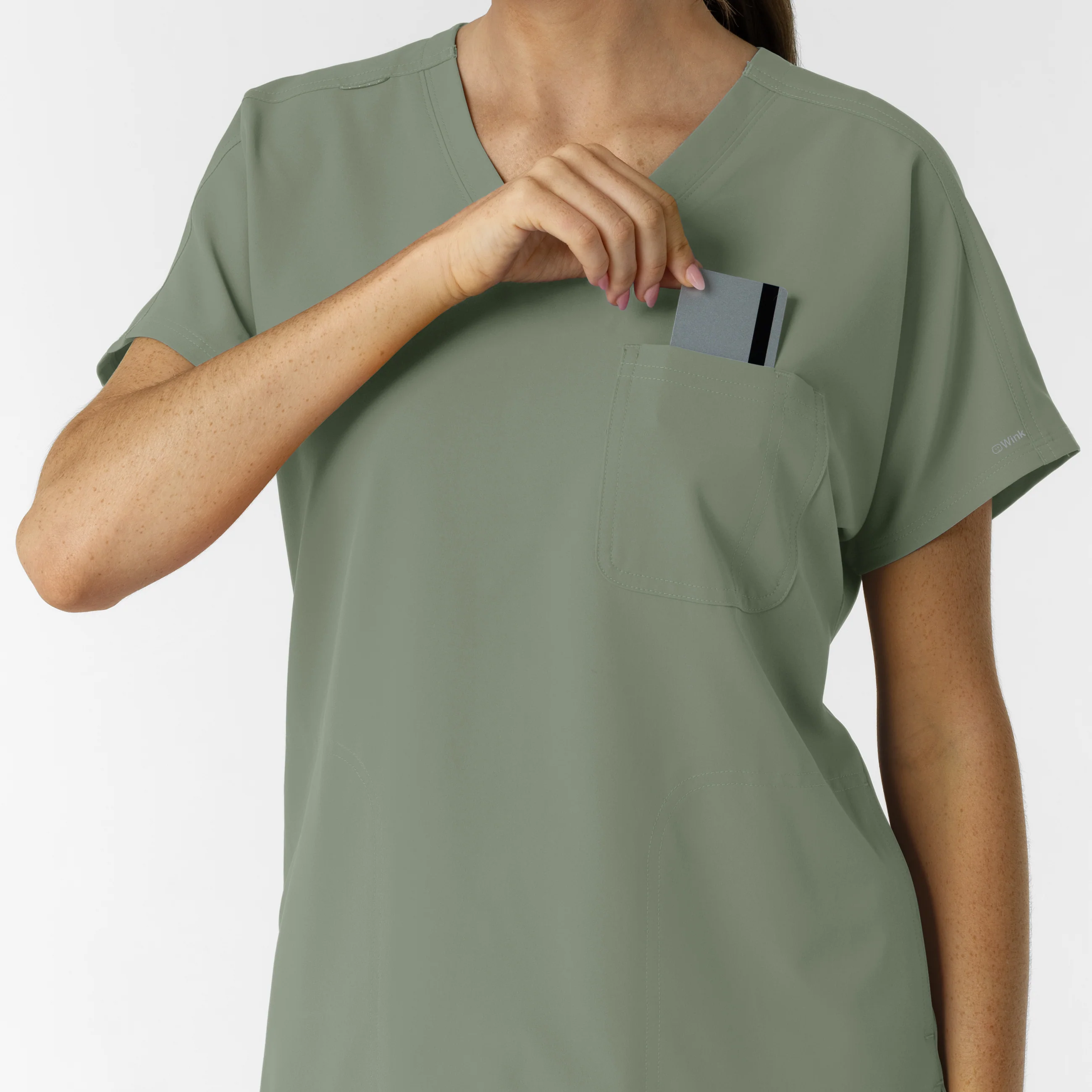 NURTUR Women's Drop Shoulder Tunic Scrub Top - Sage - Image 7