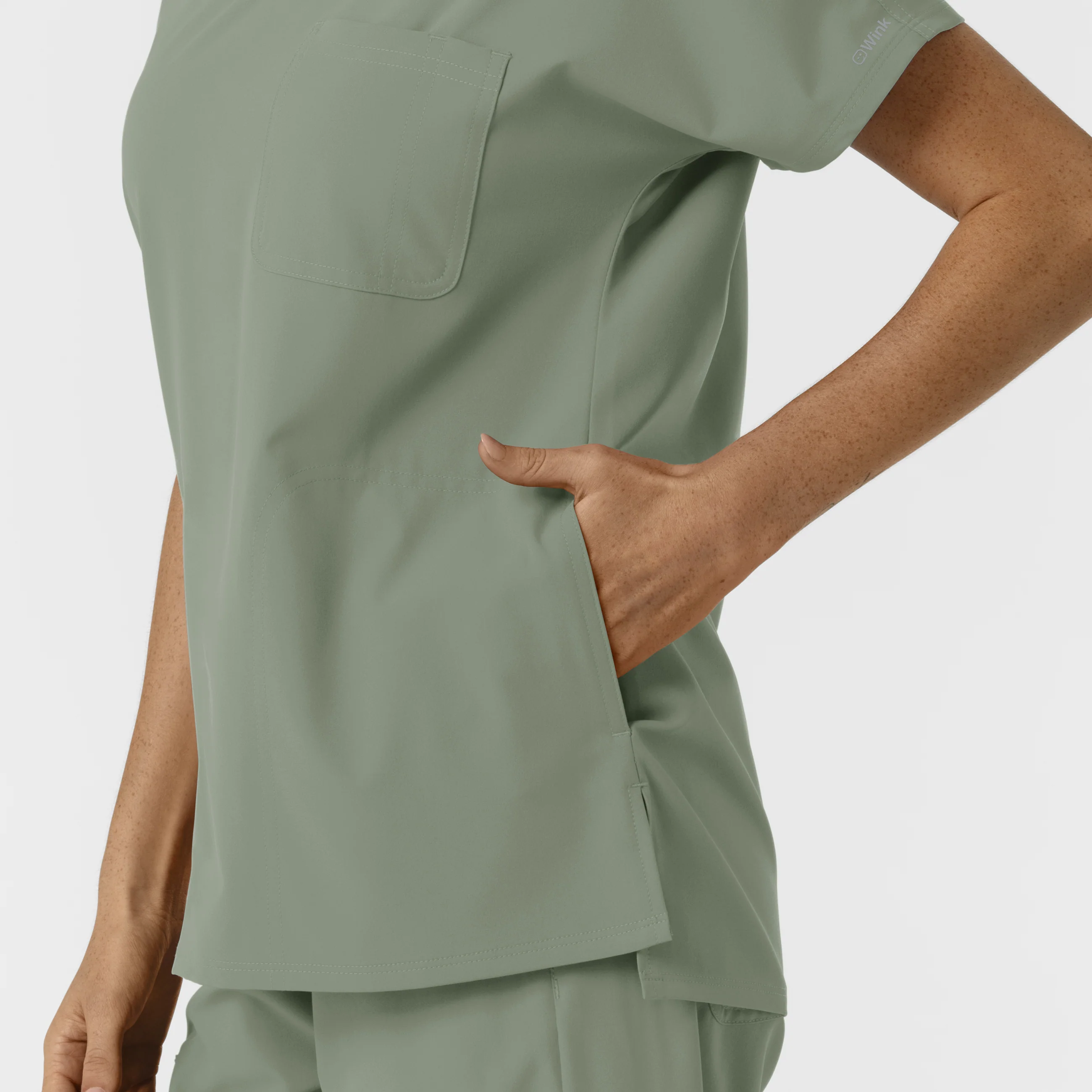 NURTUR Women's Drop Shoulder Tunic Scrub Top - Sage - Image 8