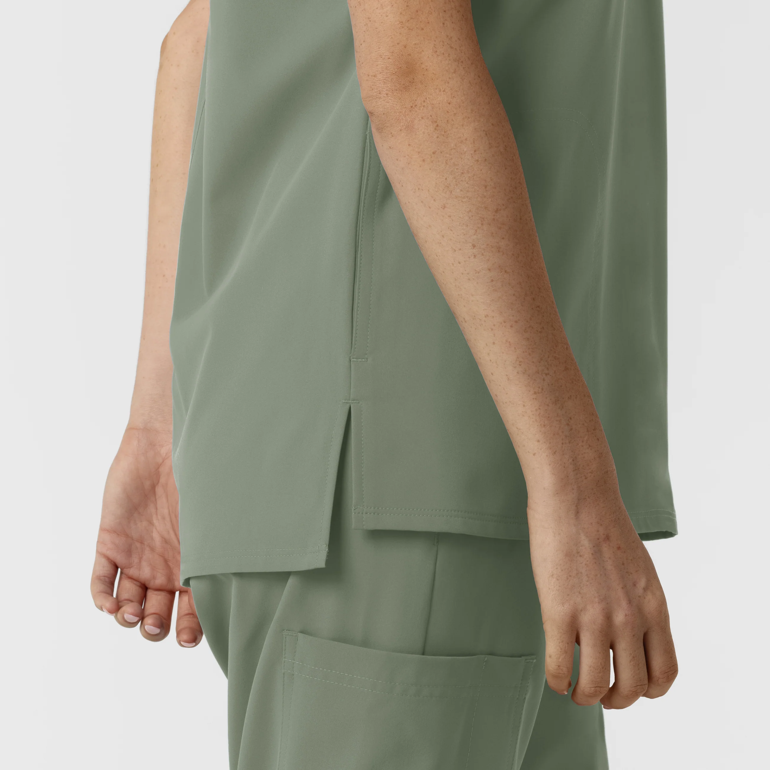 NURTUR Women's Drop Shoulder Tunic Scrub Top - Sage - Image 9