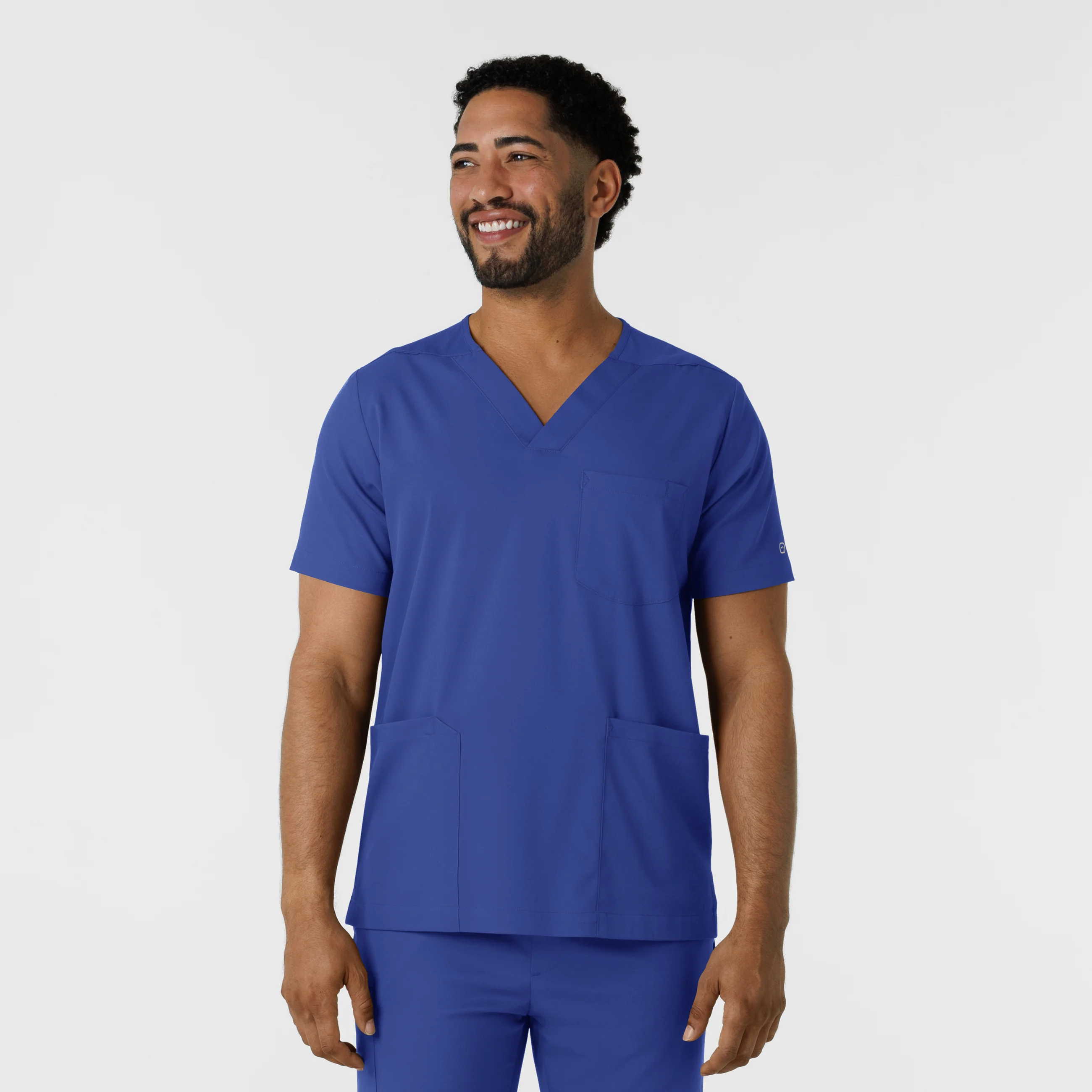 Boundless Men's Multi Pocket V-Neck Scrub Top - Galaxy Blue