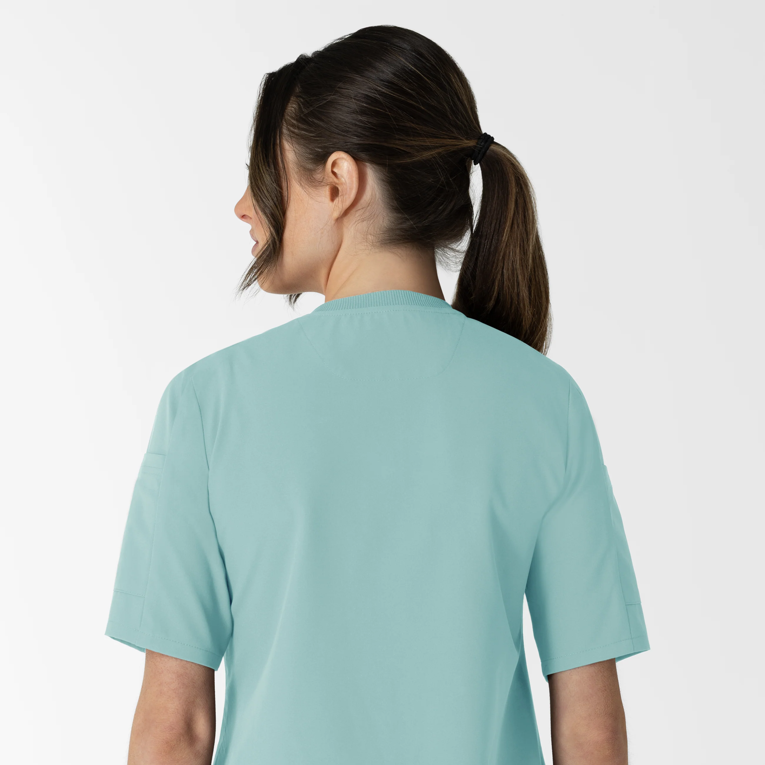 RENEW Women's Tuck-In Henley Scrub Top - Coastal Blue - Image 10
