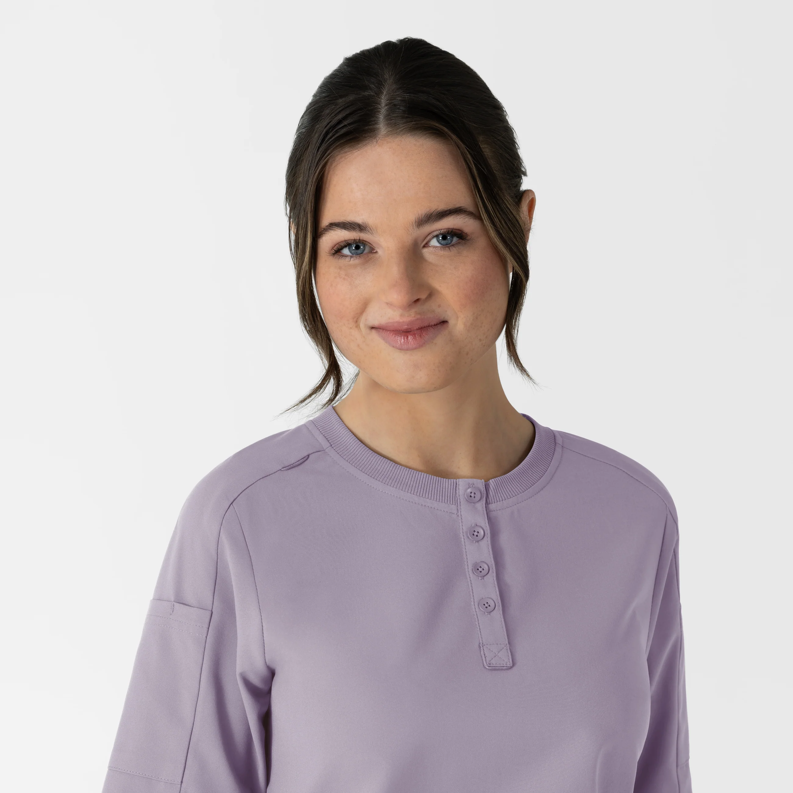 RENEW Women's Tuck-In Henley Scrub Top - Wisteria - Image 10