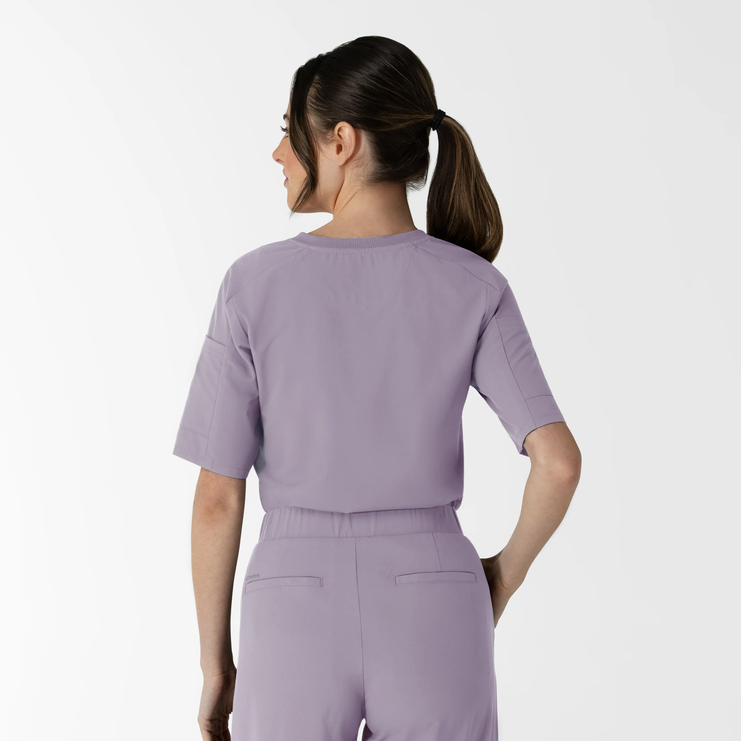 RENEW Women's Tuck-In Henley Scrub Top - Wisteria - Image 3