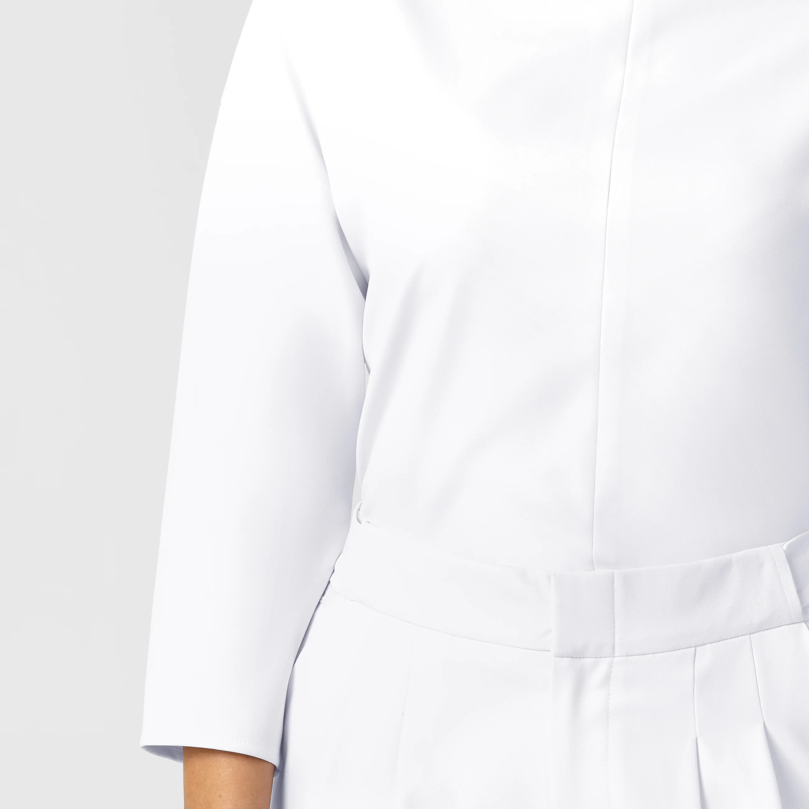 BLK Edit Women's Mock Neck 3/4 Sleeve Scrub Blouse - White - Image 8