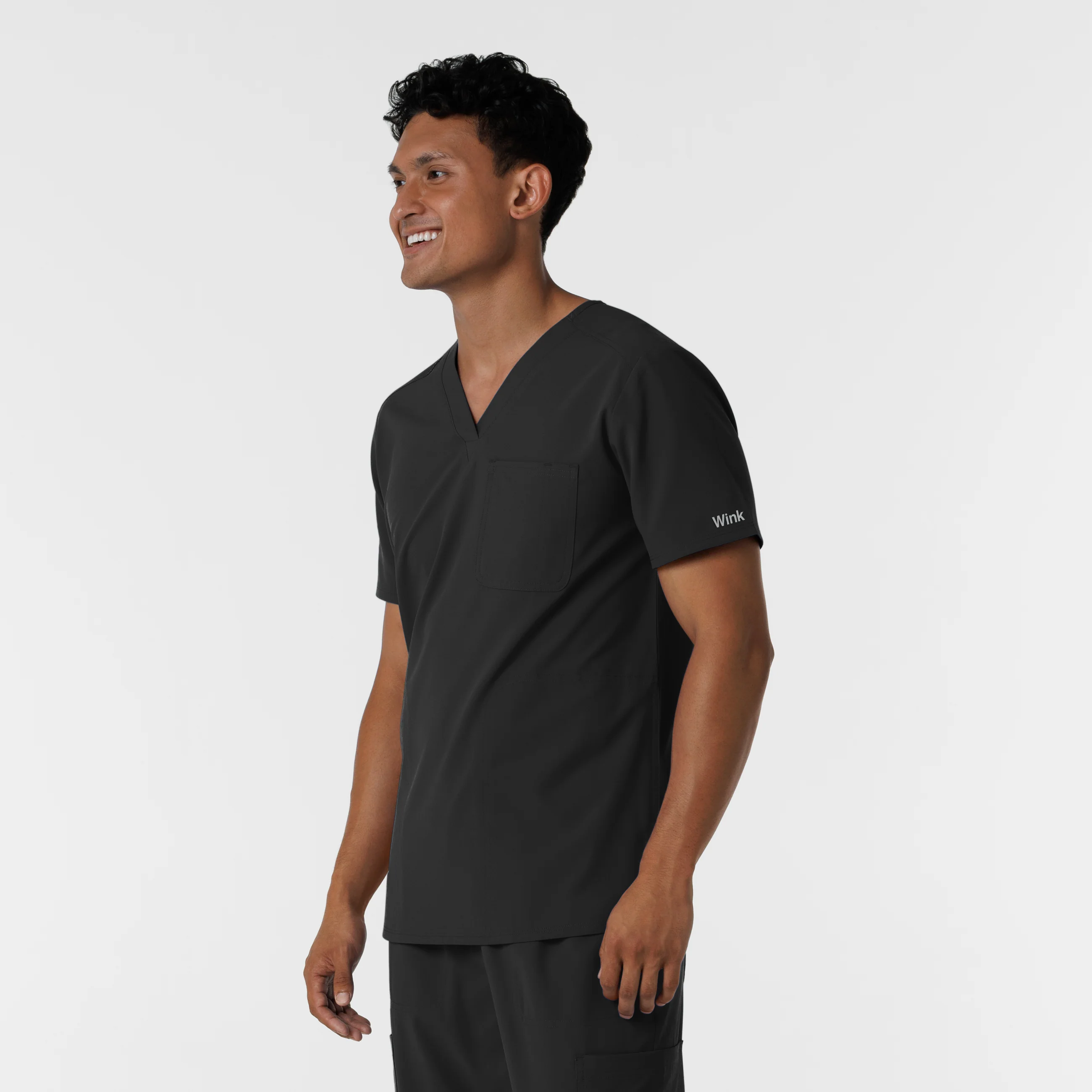 NURTUR Men's V-Neck Scrub Top - Black - Image 4