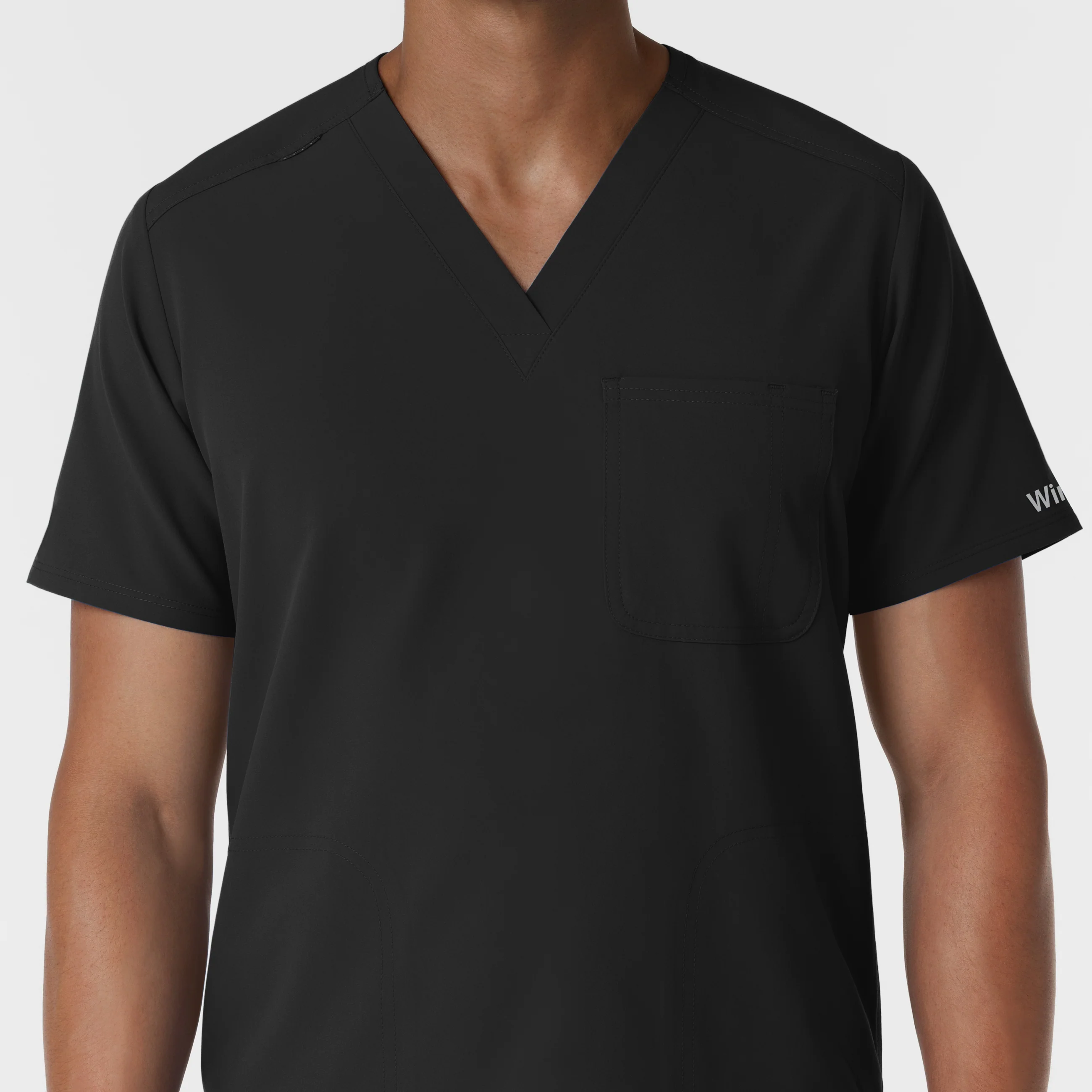 NURTUR Men's V-Neck Scrub Top - Black - Image 5