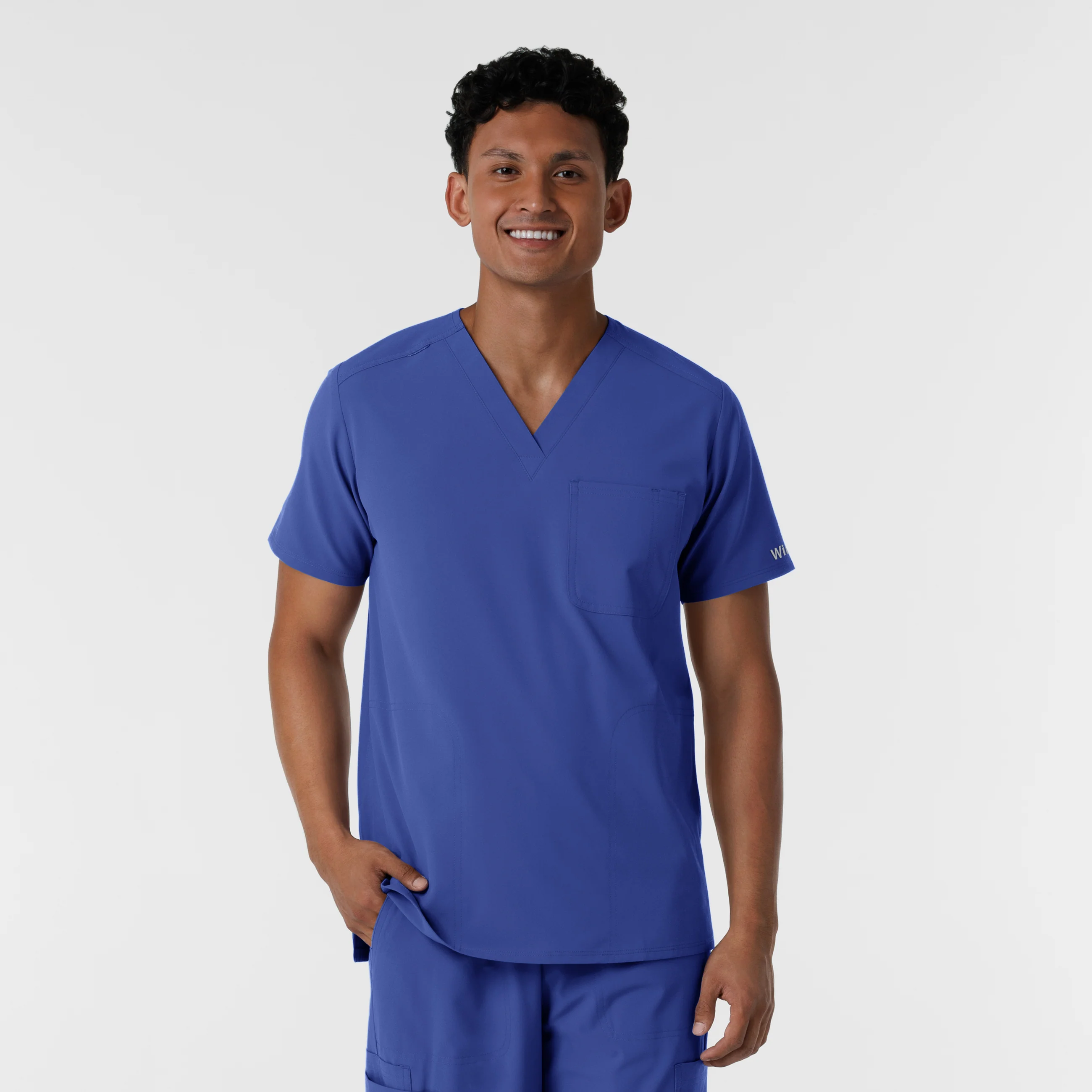 NURTUR Men's V-Neck Scrub Top - Galaxy Blue