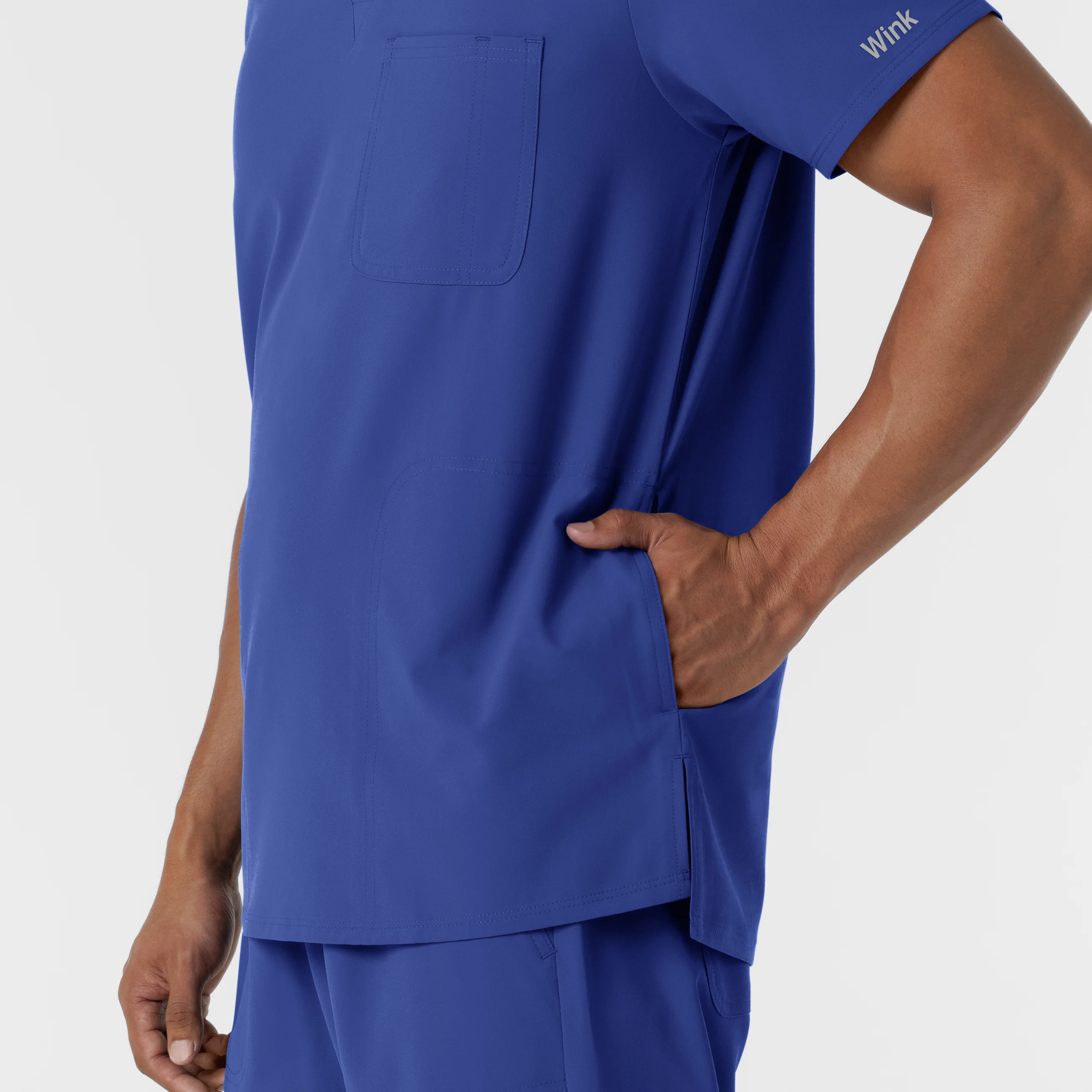 NURTUR Men's V-Neck Scrub Top - Galaxy Blue - Image 8