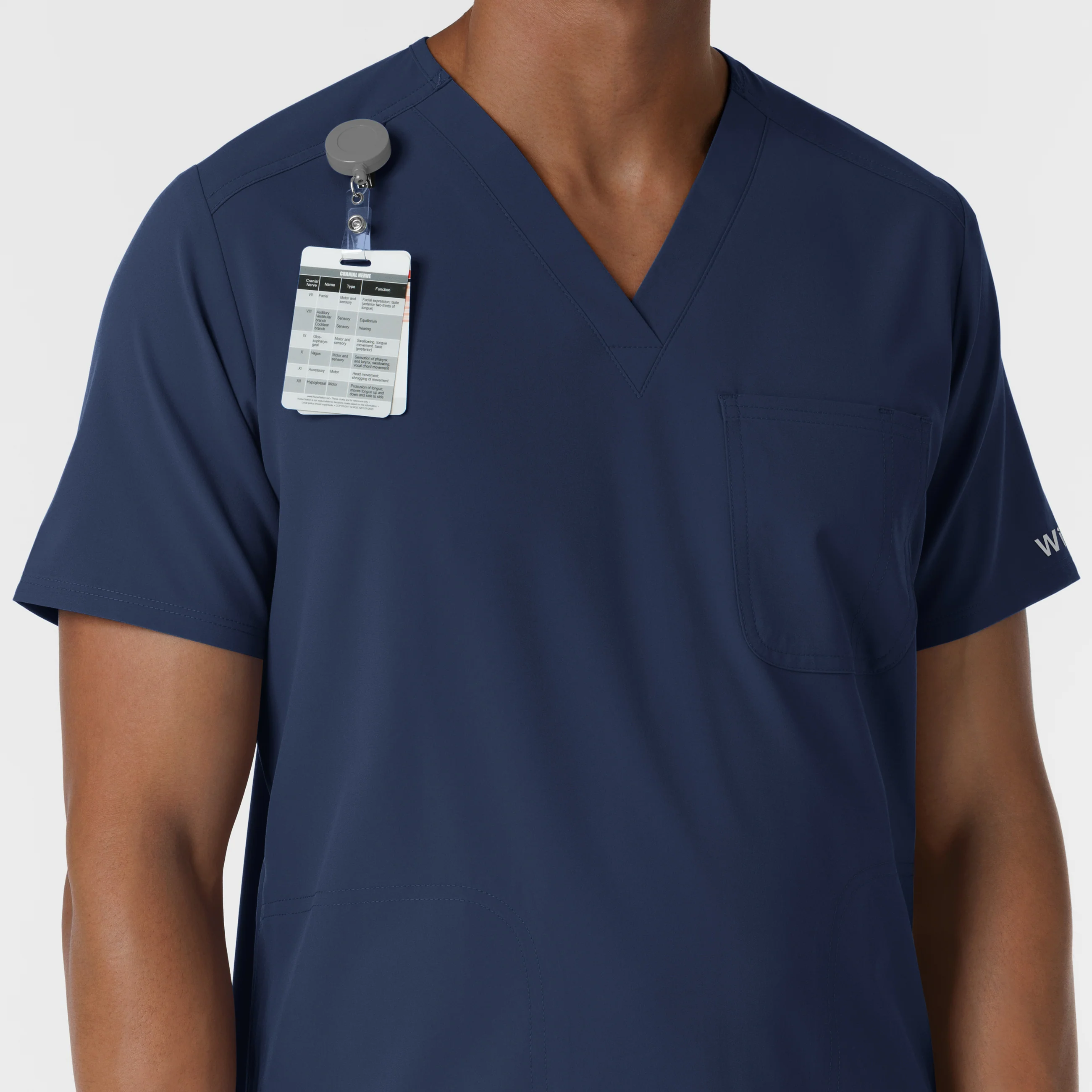 NURTUR Men's V-Neck Scrub Top - Navy - Image 6