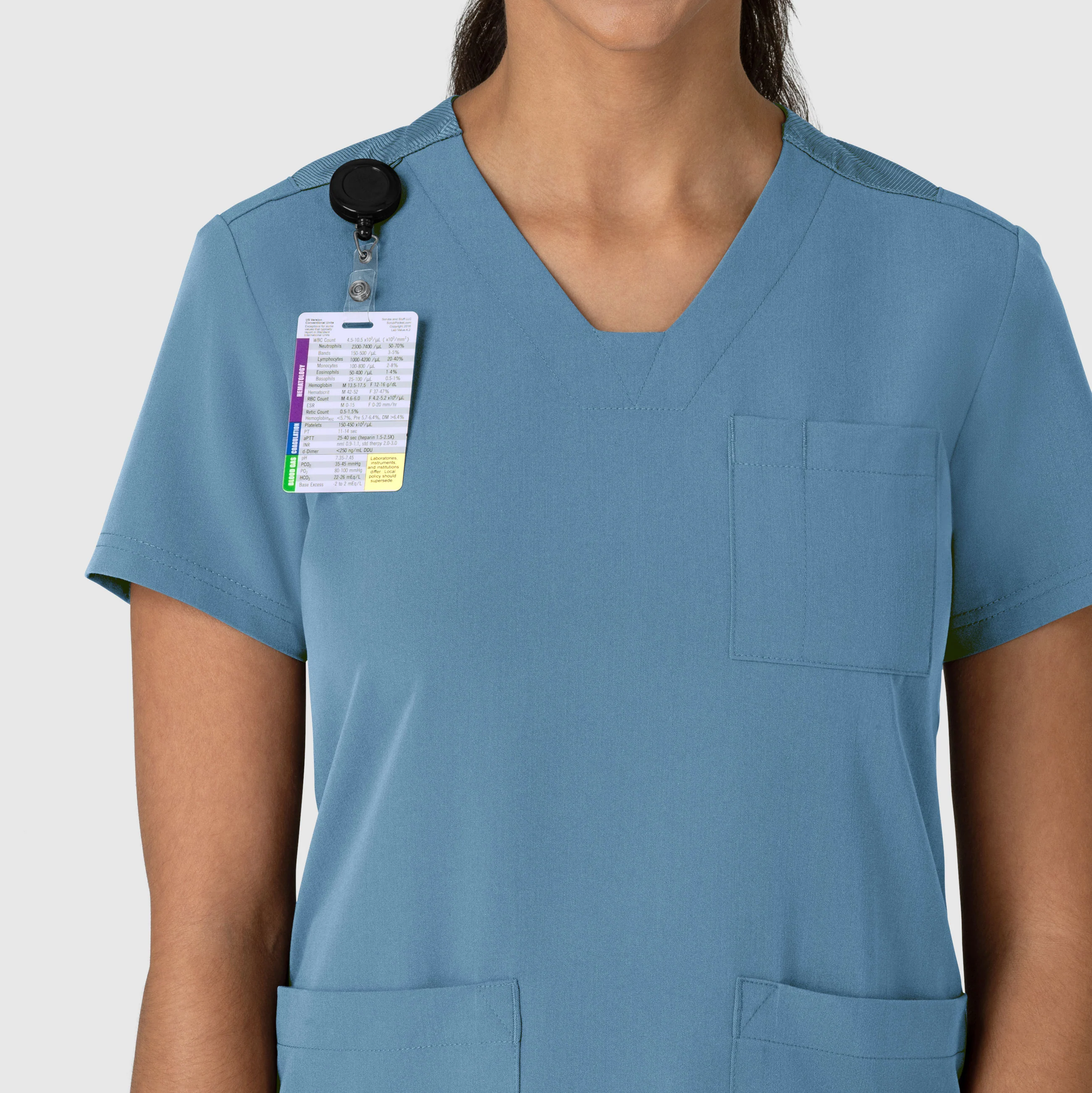 Nova Women's Flex-n-Reach V-Neck Scrub Top - Pacific Blue - Image 5