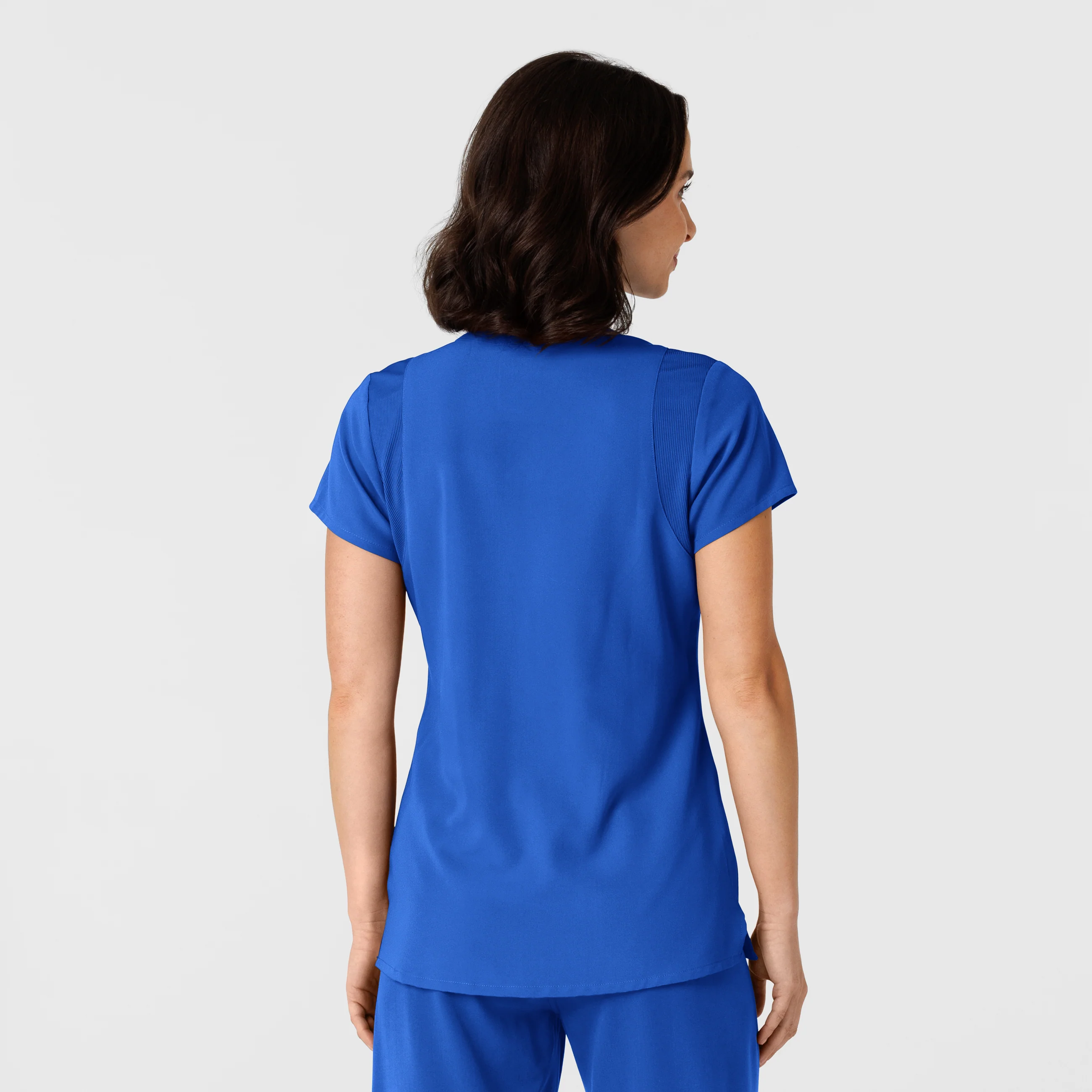 Nova Women's Flex-n-Reach Shoulder Panel V-Neck Scrub Top - Royal - Image 2
